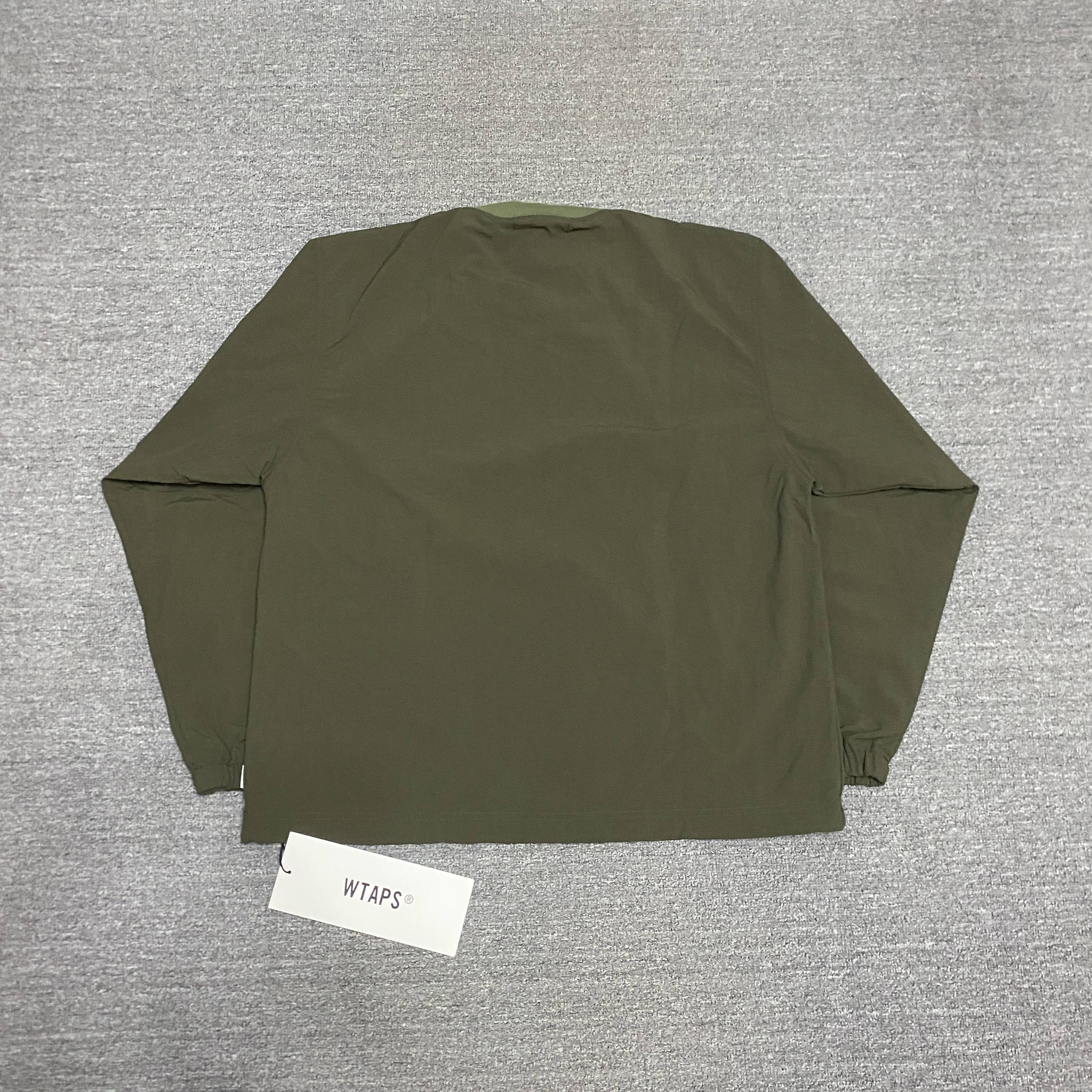 WTAPS 22SS Olive Green Pullover Jacket — detail