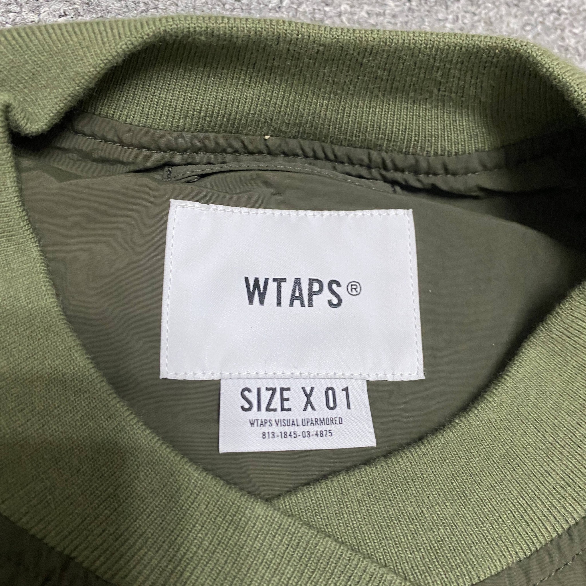 WTAPS 22SS Olive Green Pullover Jacket — label
