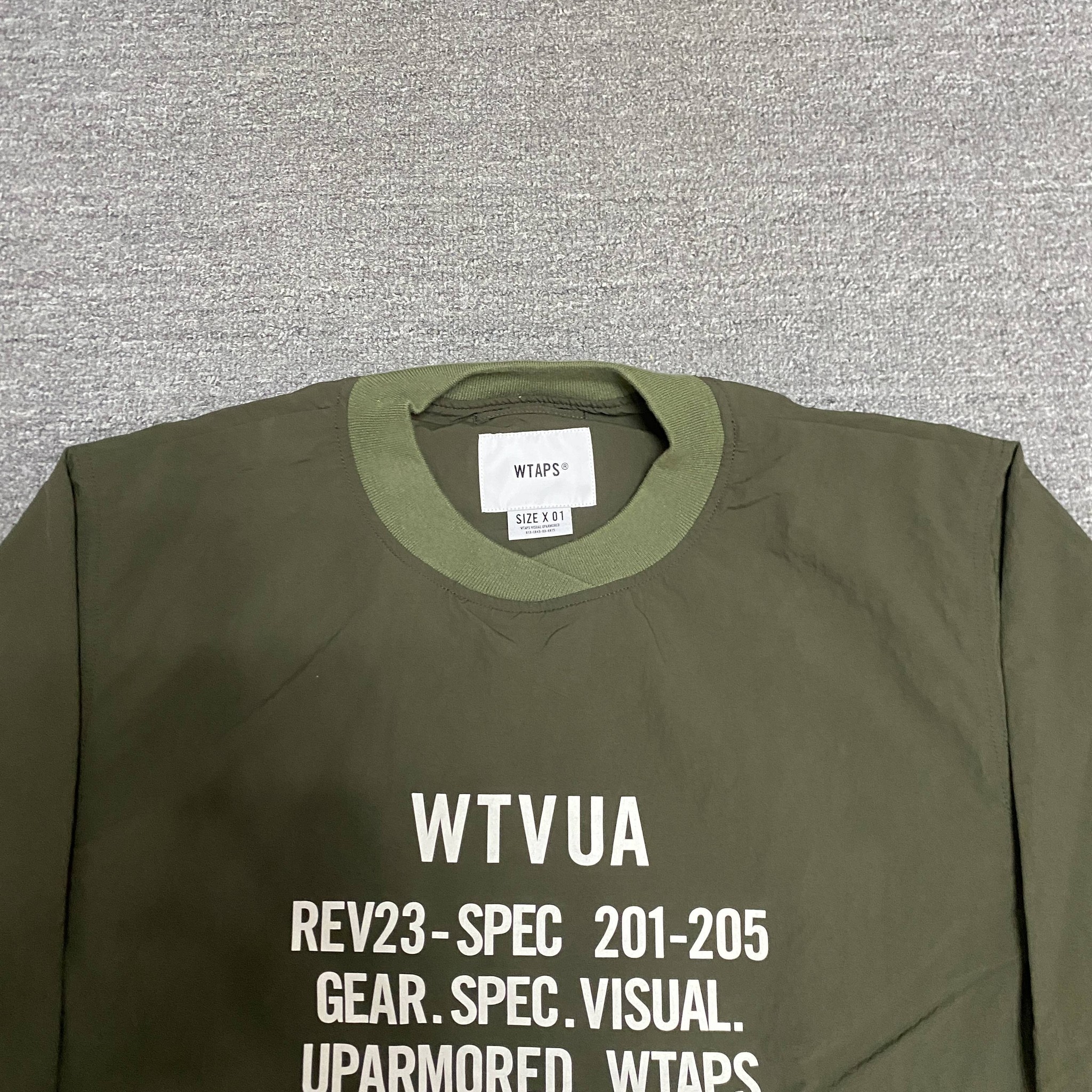 WTAPS 22SS Olive Green Pullover Jacket — back