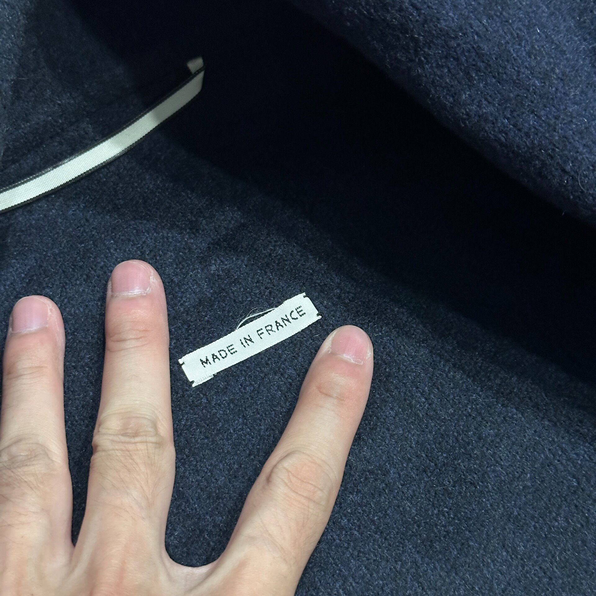 Hermes Gray Navy Lined Long Cloak Coat — back