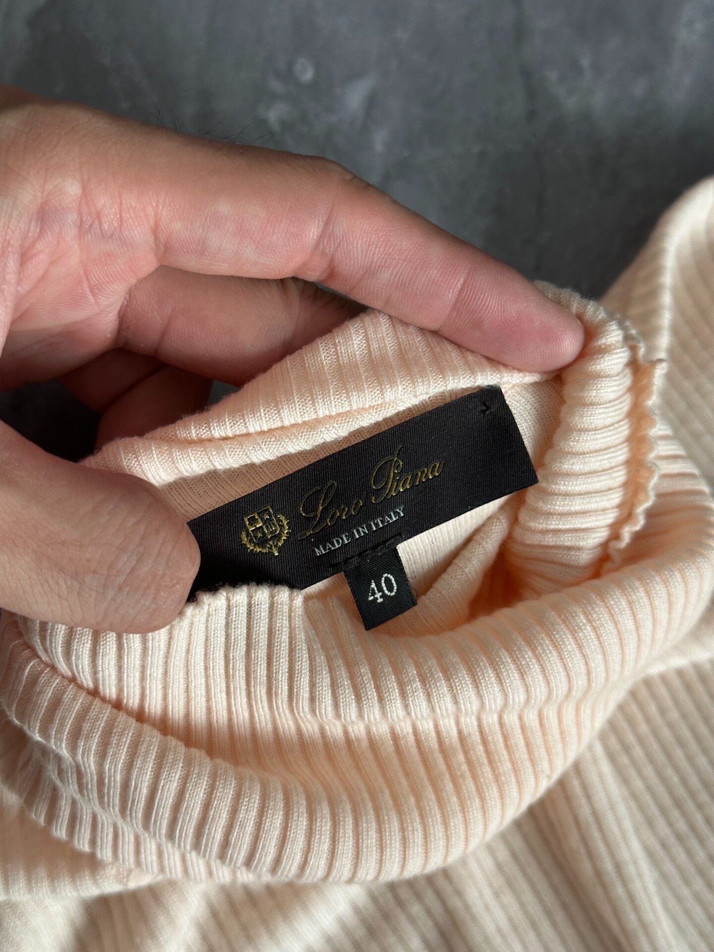 Loro Piana Pale Pink Turtleneck Sweater — front