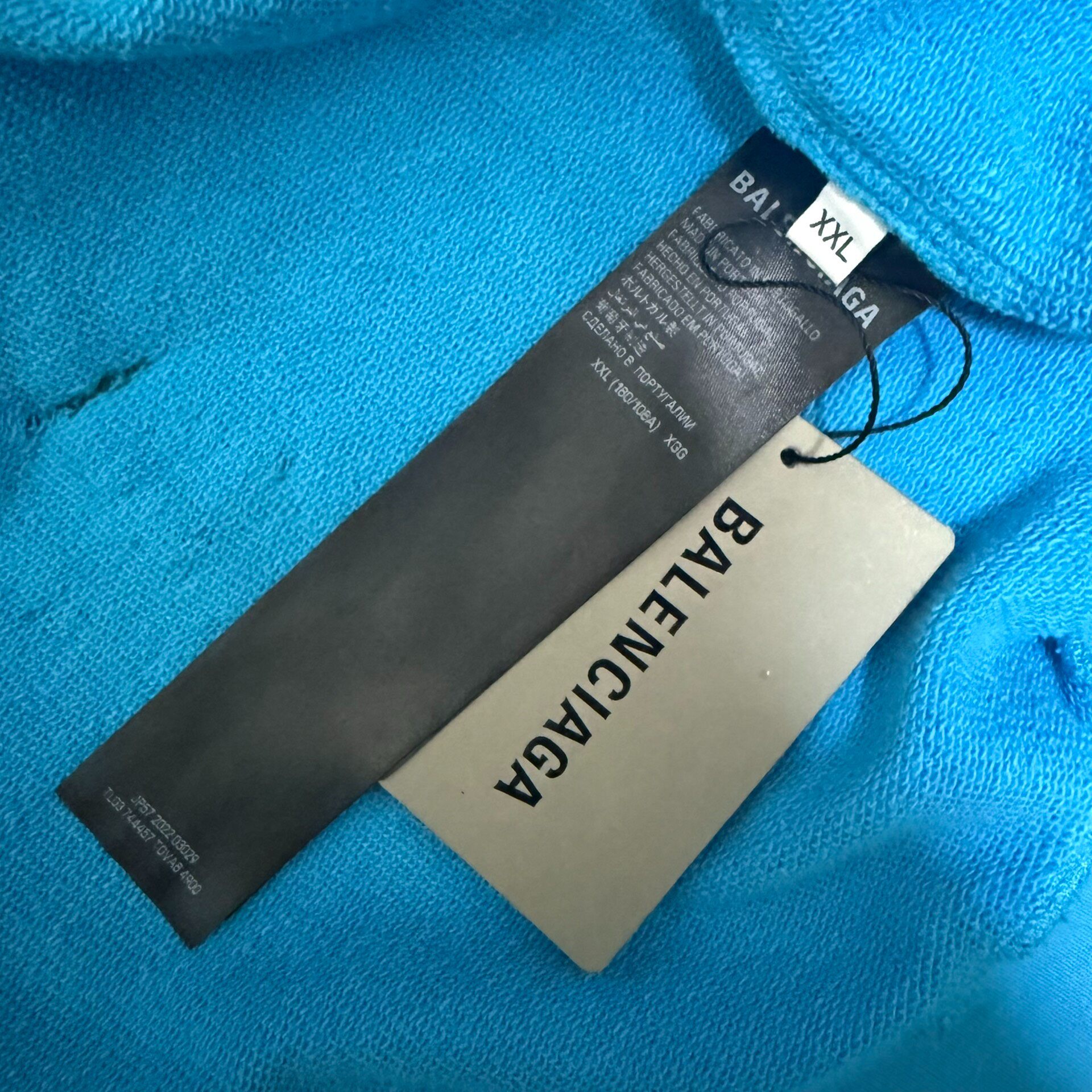 Balenciaga 23AW Blue Man Utd Zip-Up Hoodie — back