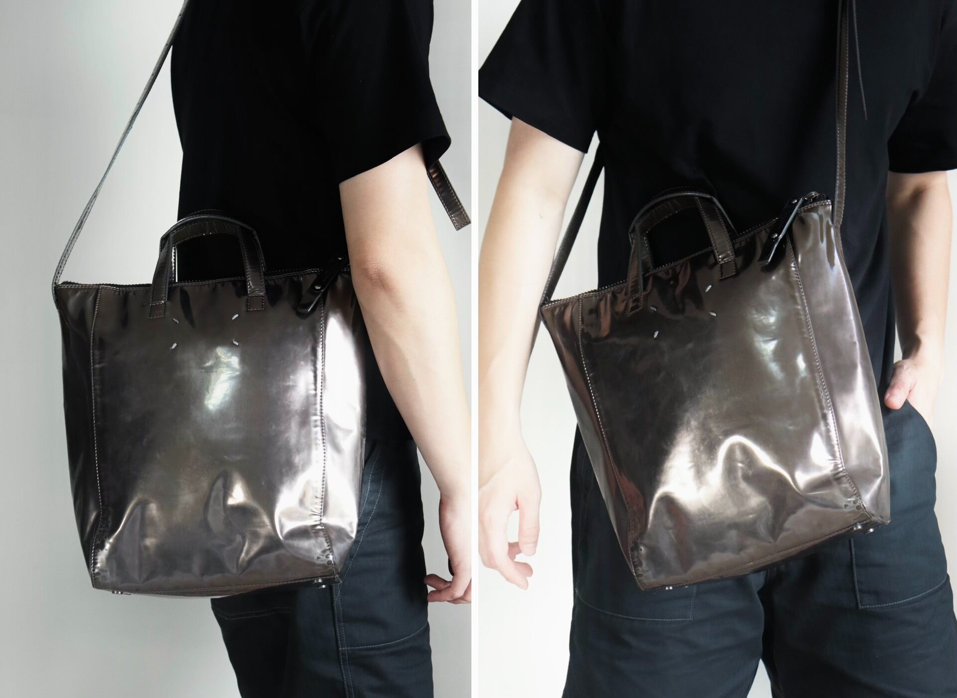Maison Margiela Metallic Bronze Tote Bag — front