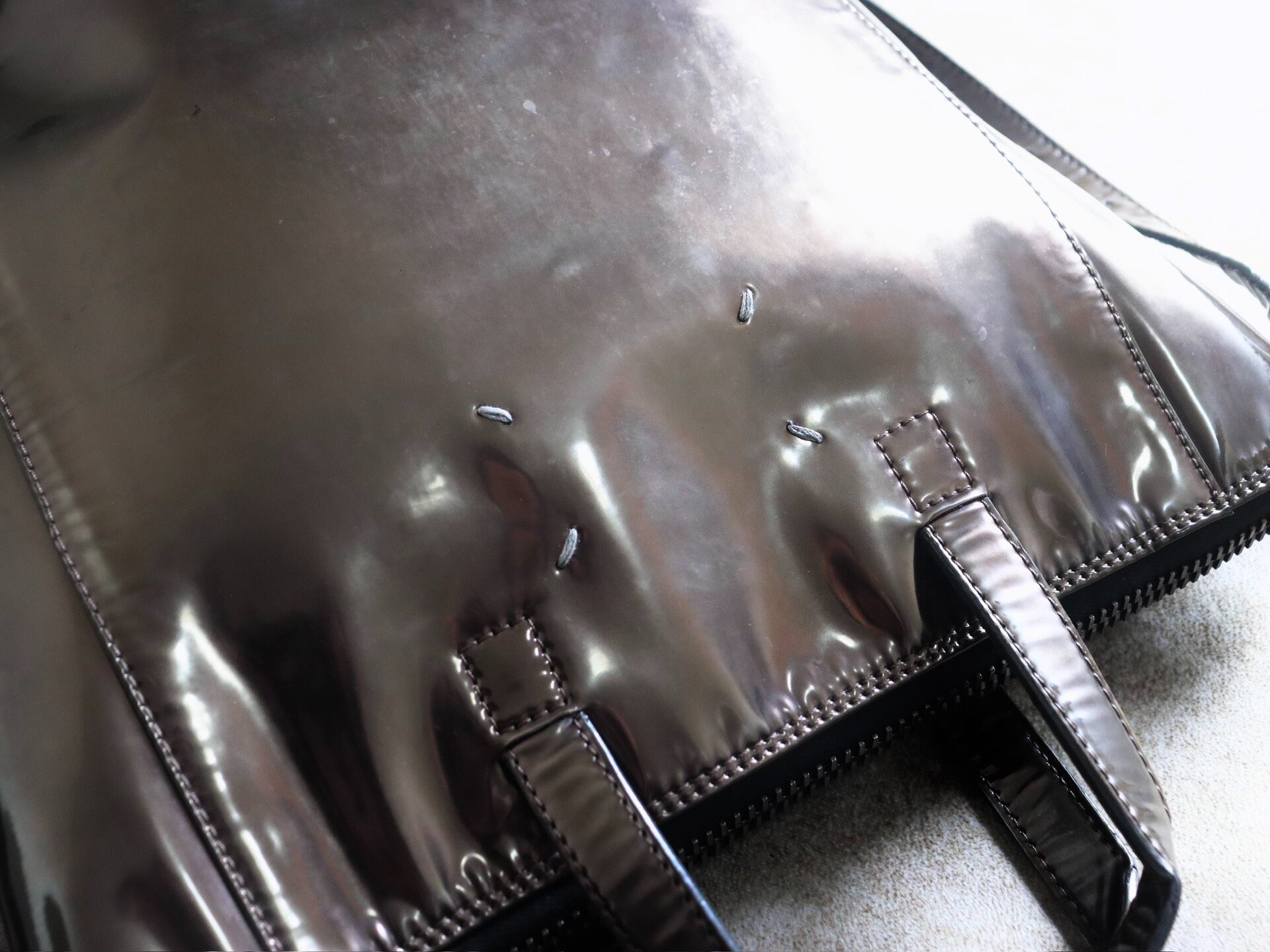 Maison Margiela Metallic Bronze Tote Bag — detail