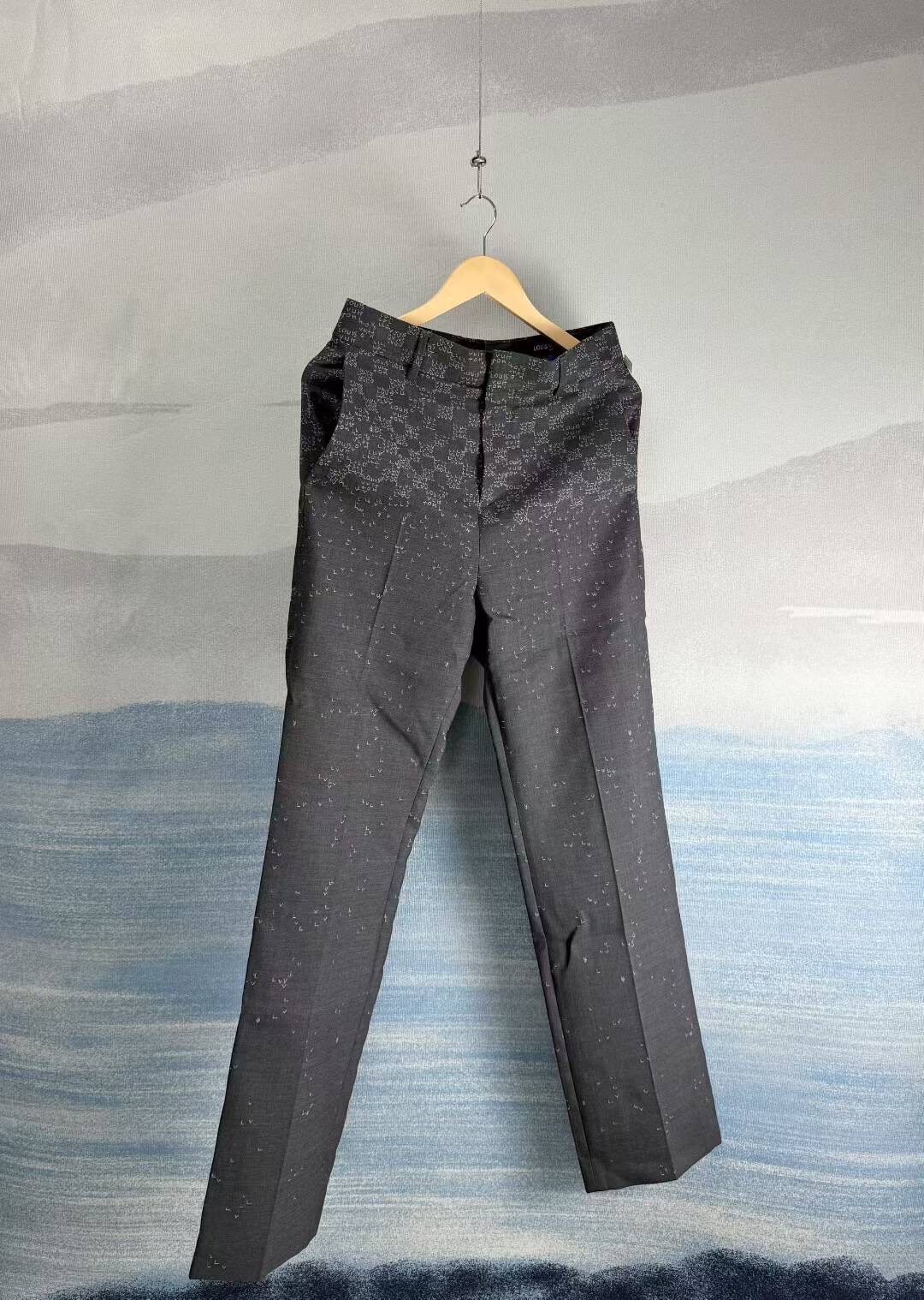 Louis Vuitton Gray Printed Tailored Trousers