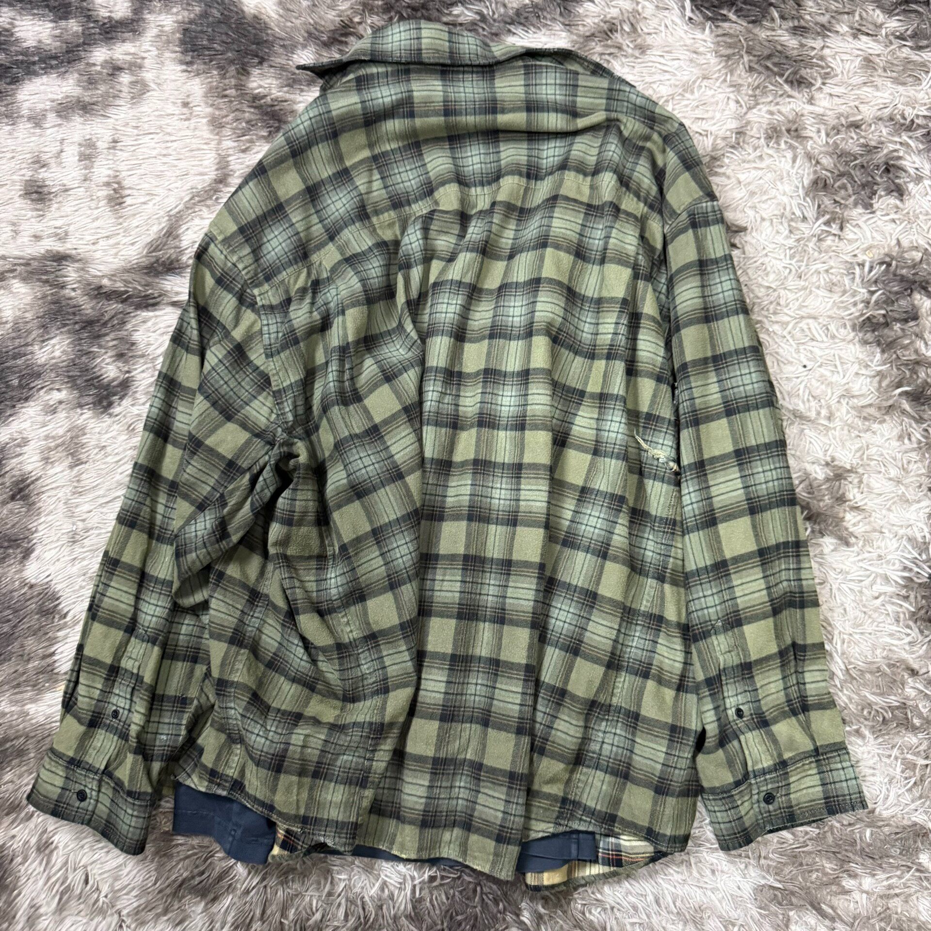 Balenciaga 24FW Statue of Liberty Plaid Shirt — detail