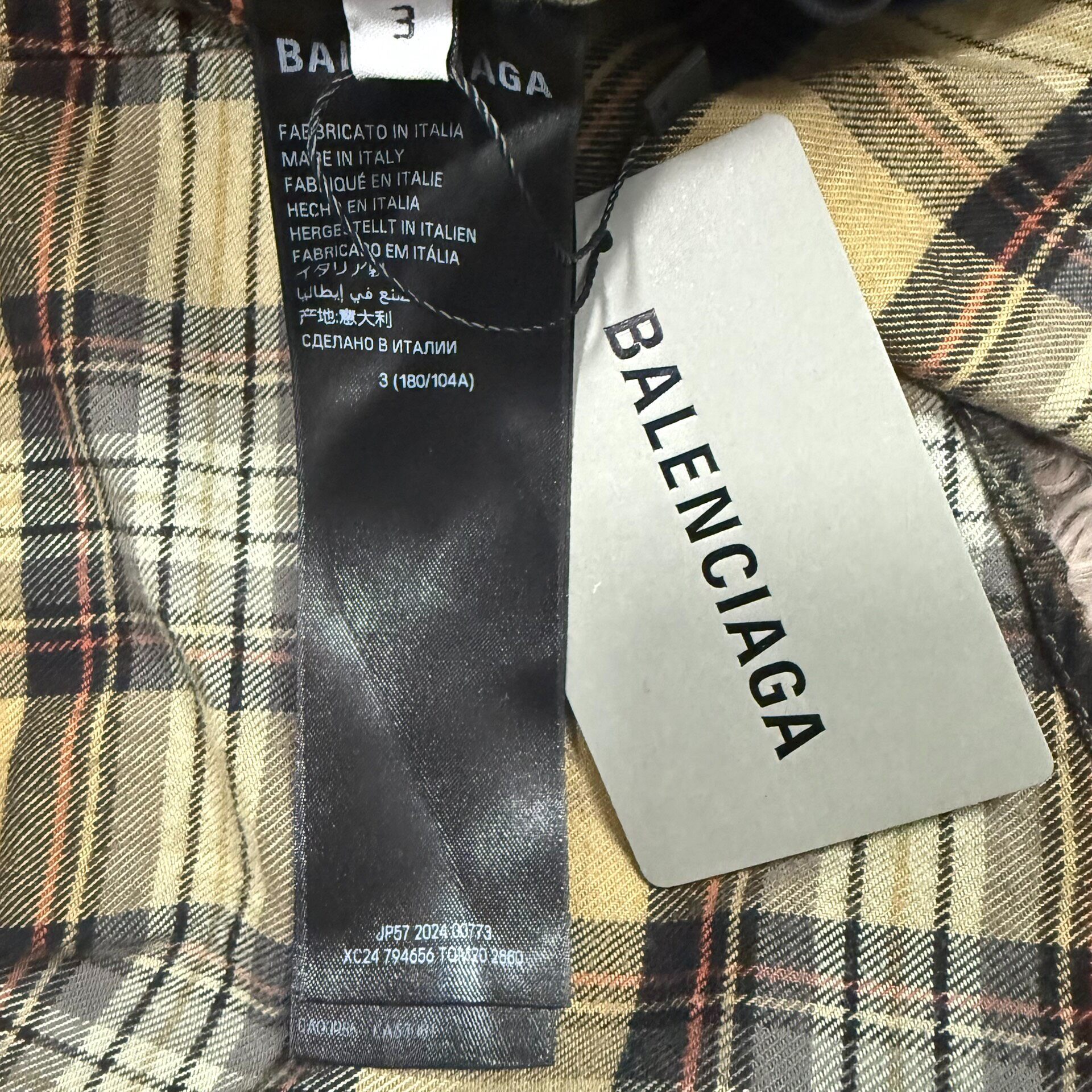 Balenciaga 24FW Statue of Liberty Plaid Shirt — back