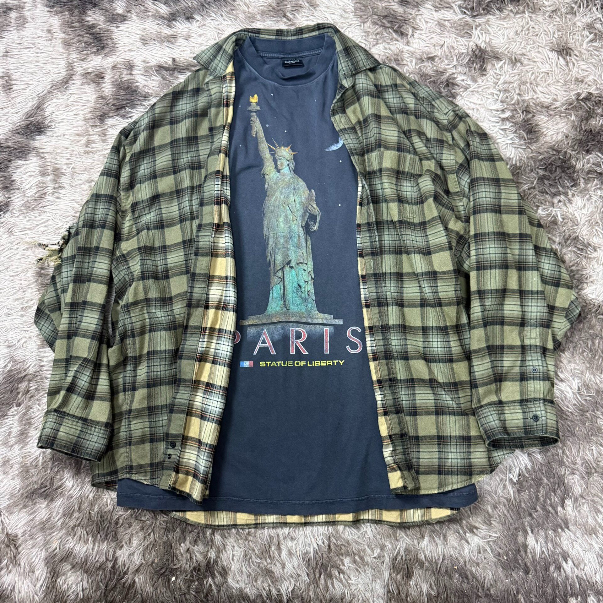 Balenciaga 24FW Statue of Liberty Plaid Shirt