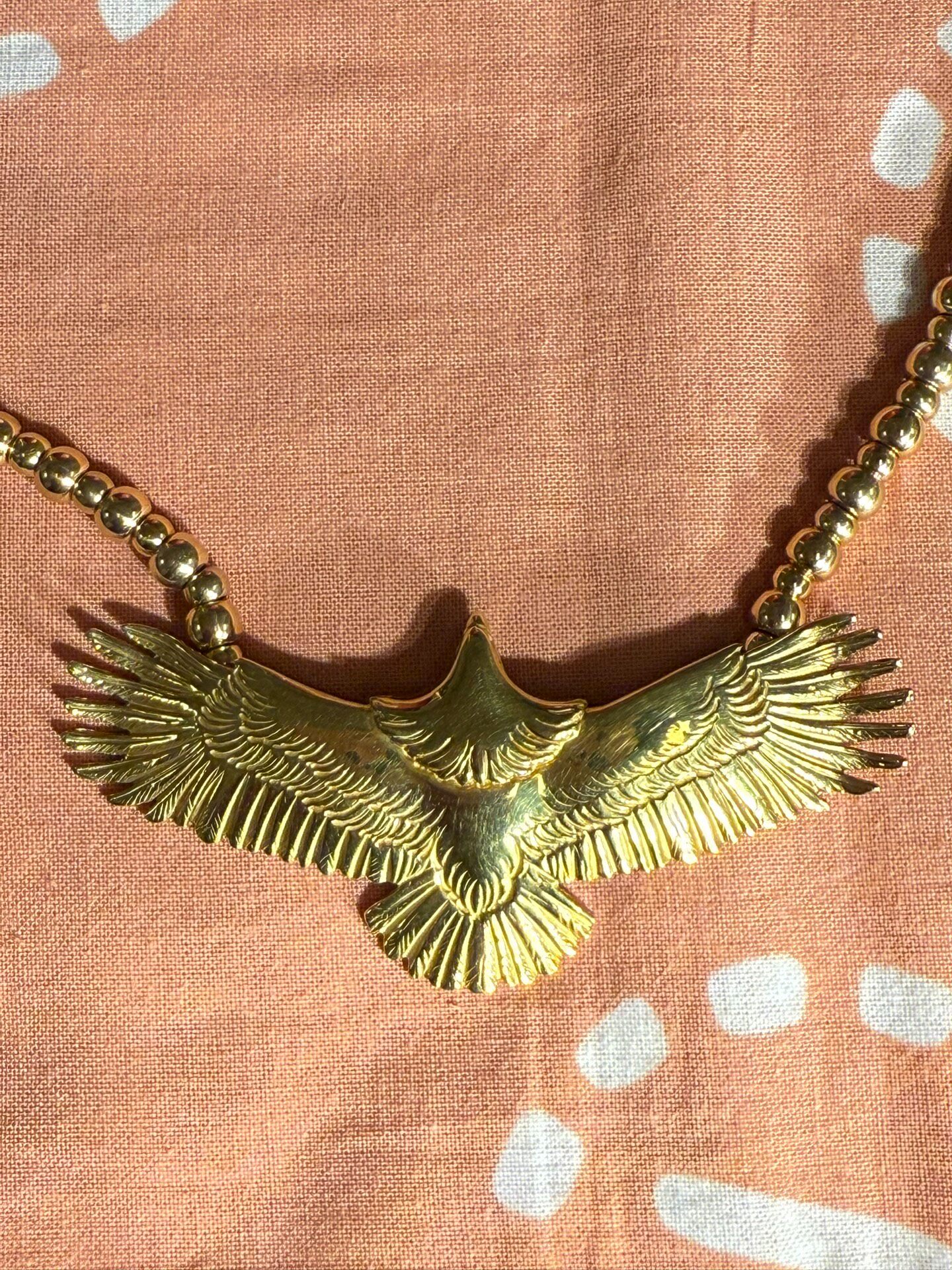 Tadyking Gold Eagle Beaded Necklace