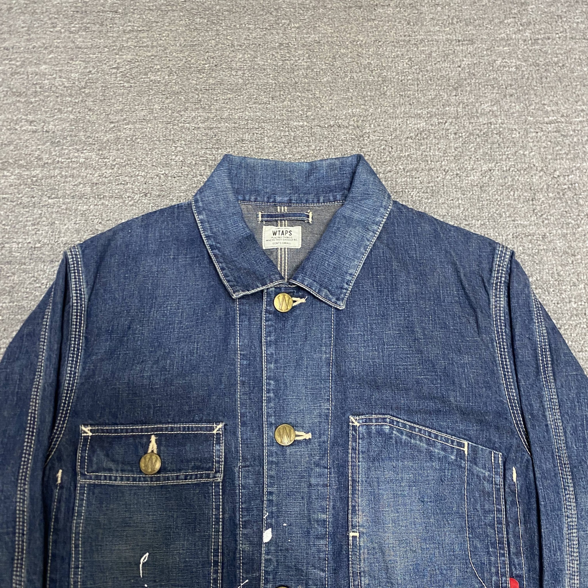 WTAPS 15AW Railway Splatter Denim Jacket — detail