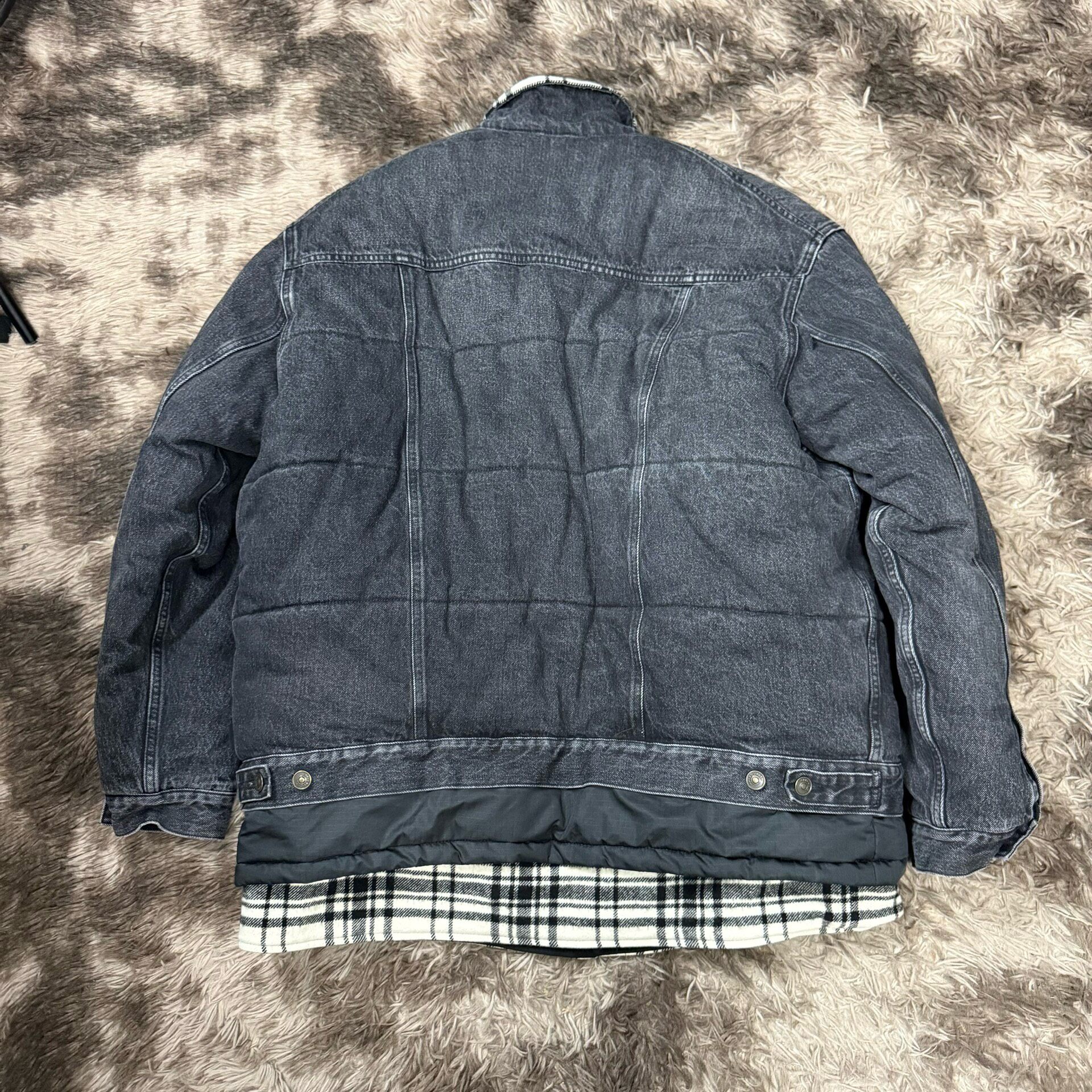 Balenciaga 3-in-1 Denim Puffer Jacket — detail
