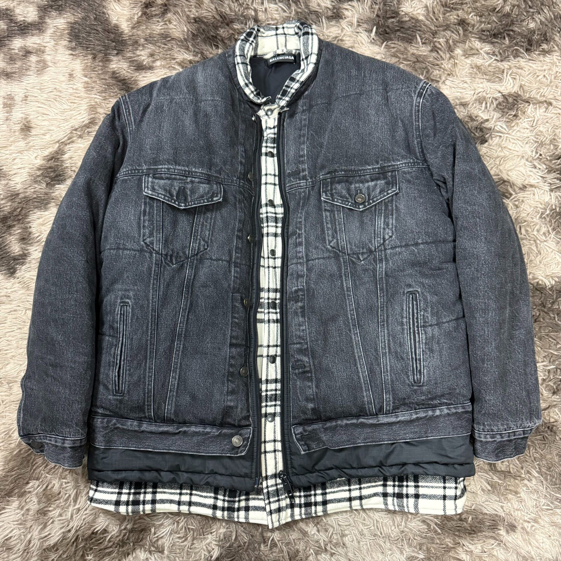 Balenciaga 3-in-1 Denim Puffer Jacket