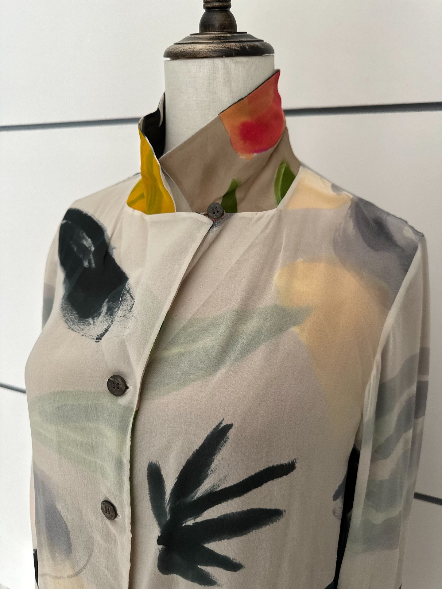 Issey Miyake 96SS Silk Double-sided Coat — label