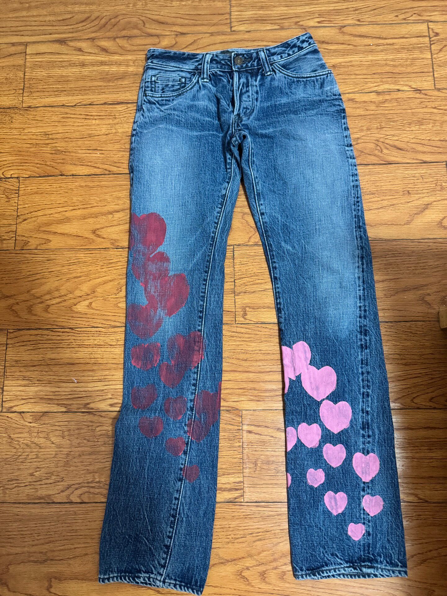 Fullcount Blue Heart Pattern Jeans