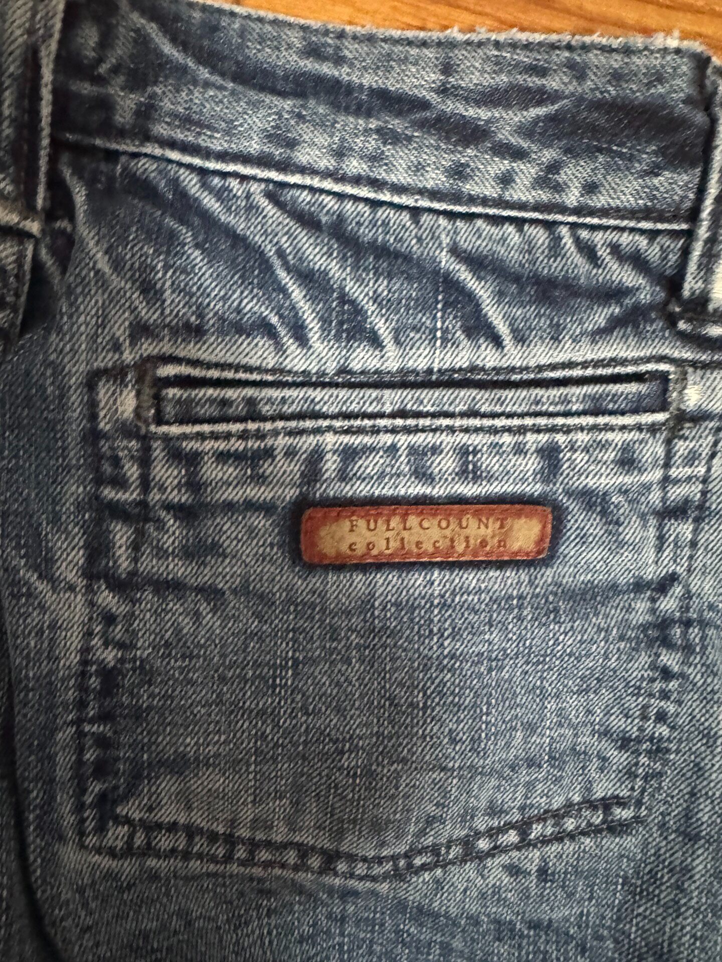Fullcount Blue Heart Pattern Jeans — label