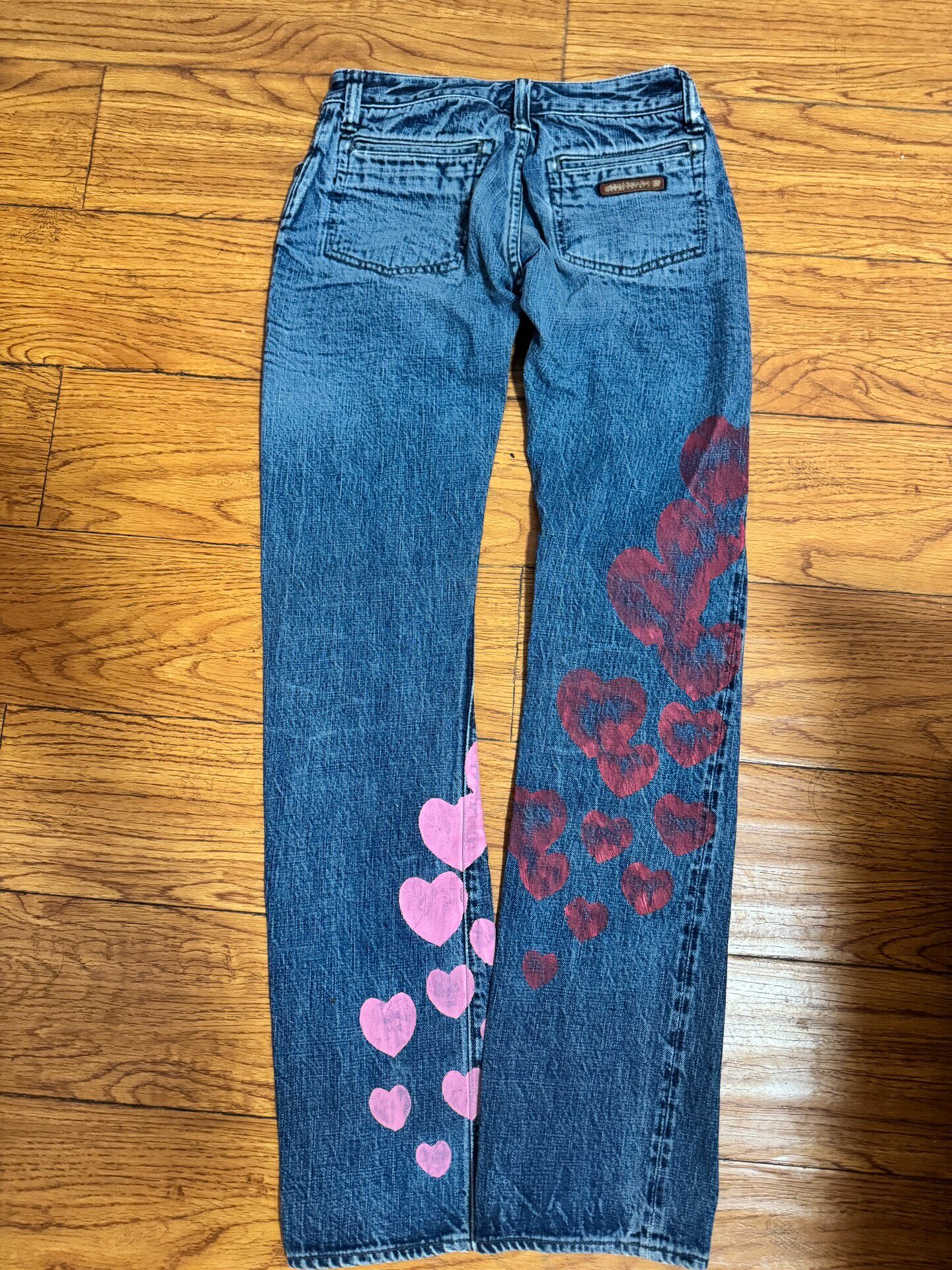 Fullcount Blue Heart Pattern Jeans — front
