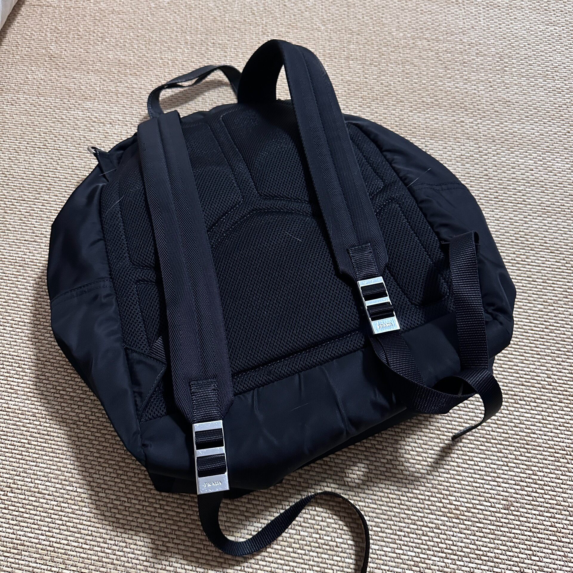 Prada Nylon Triangle Logo Backpack — back