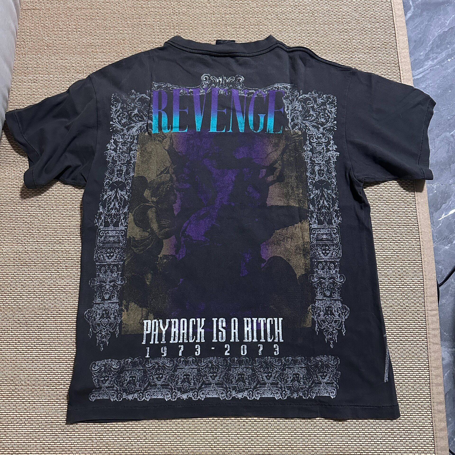 Saint Michael Graphic Faded Short Sleeve Tee — front