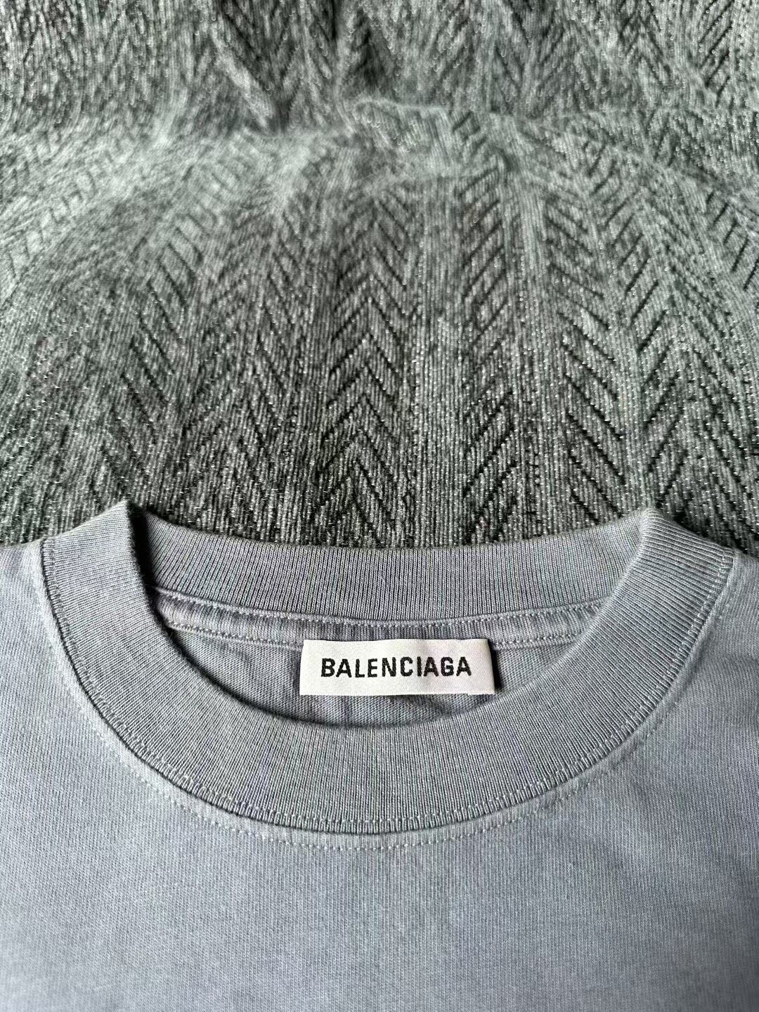 Balenciaga Oversized Gray-Blue Tee — back