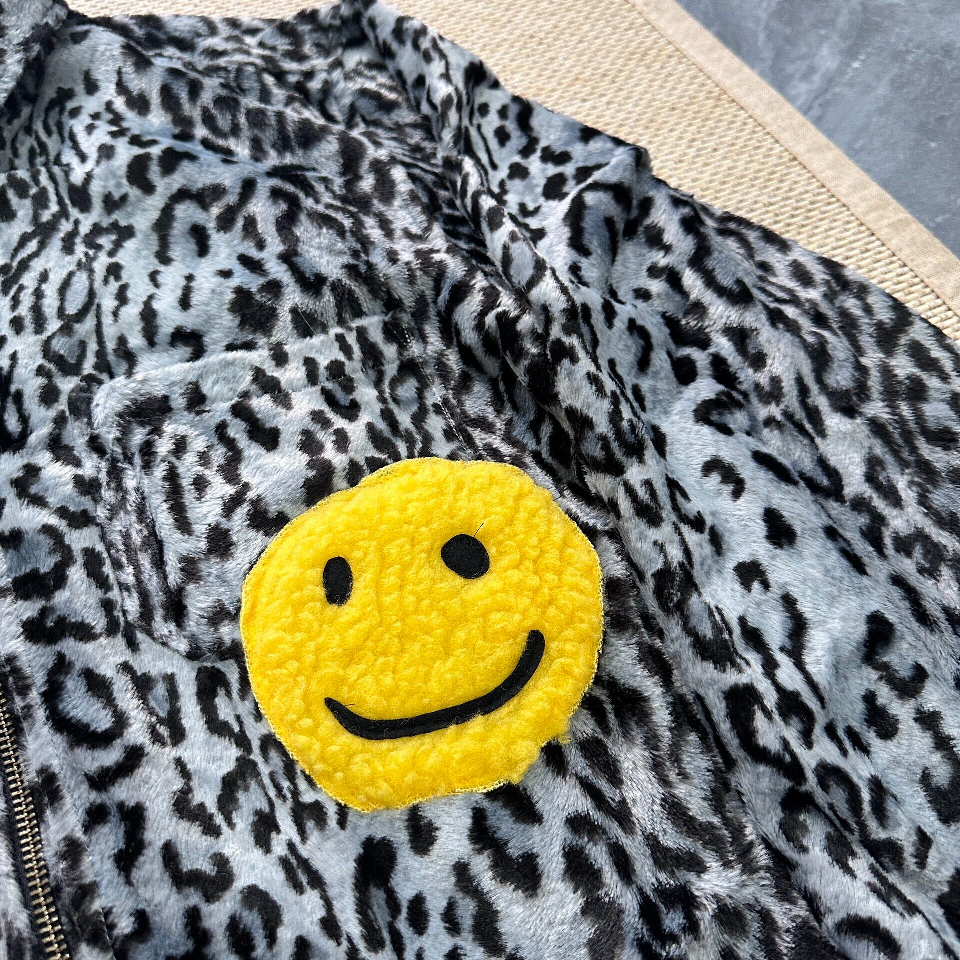 CPFM Leopard Smile Zip Jacket — detail