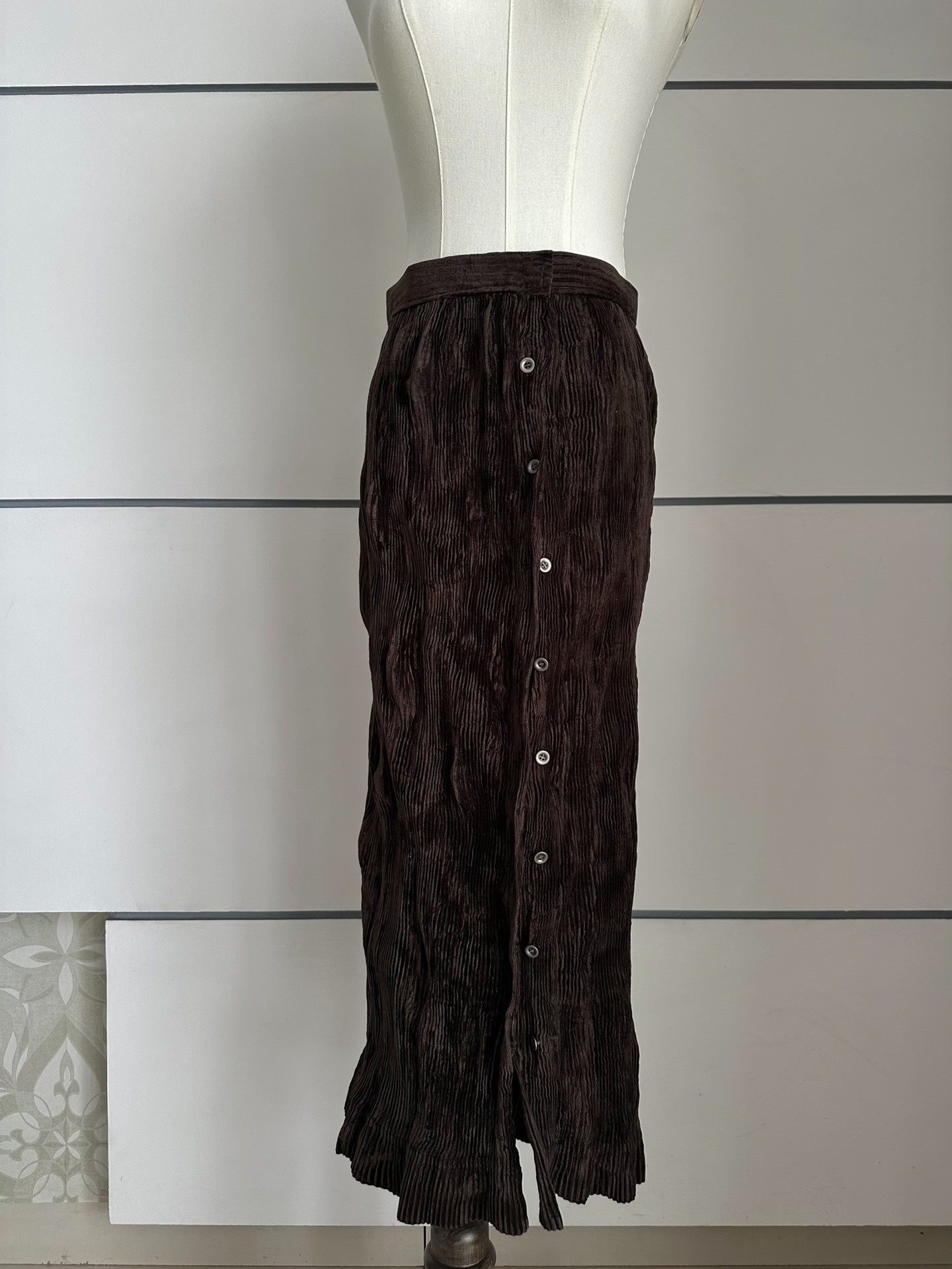 Issey Miyake Pleated Button Long Skirt