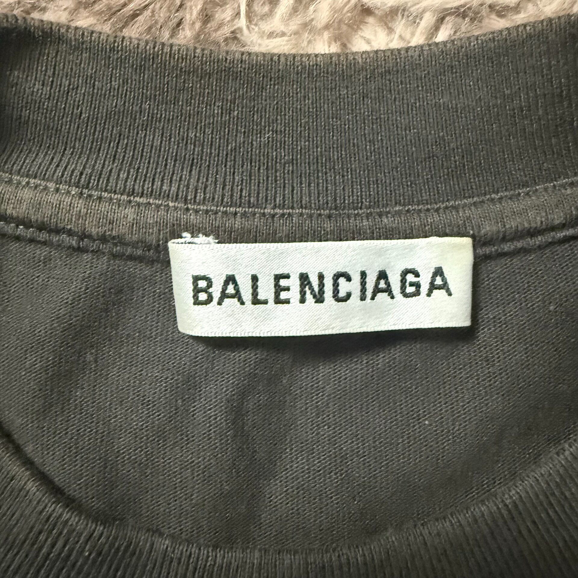 Balenciaga Embroidered Logo Short Sleeve Tee — label
