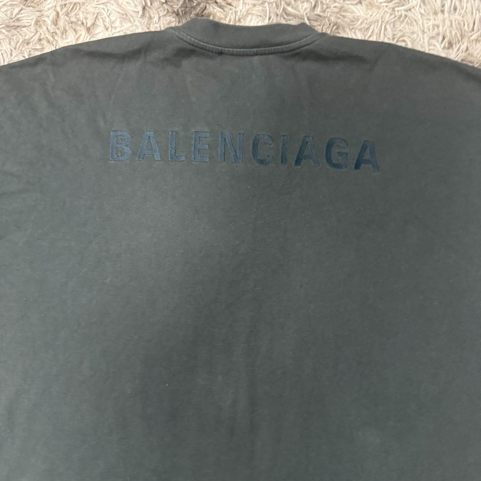 Balenciaga Embroidered Logo Short Sleeve Tee — back