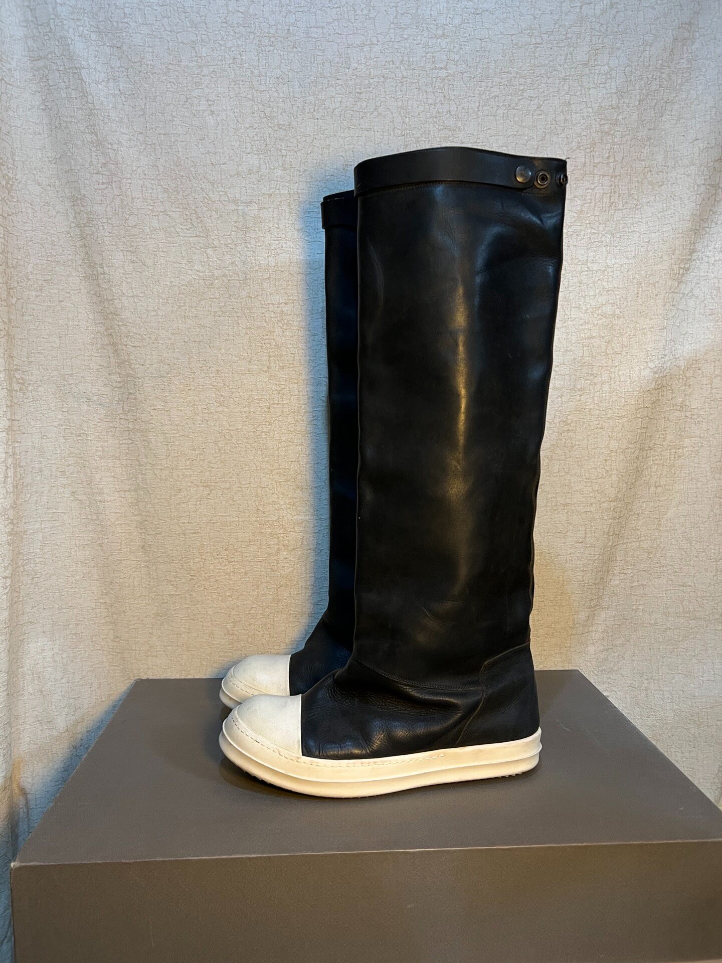Rick Owens 14FW Leather Thick Sole Boots — front