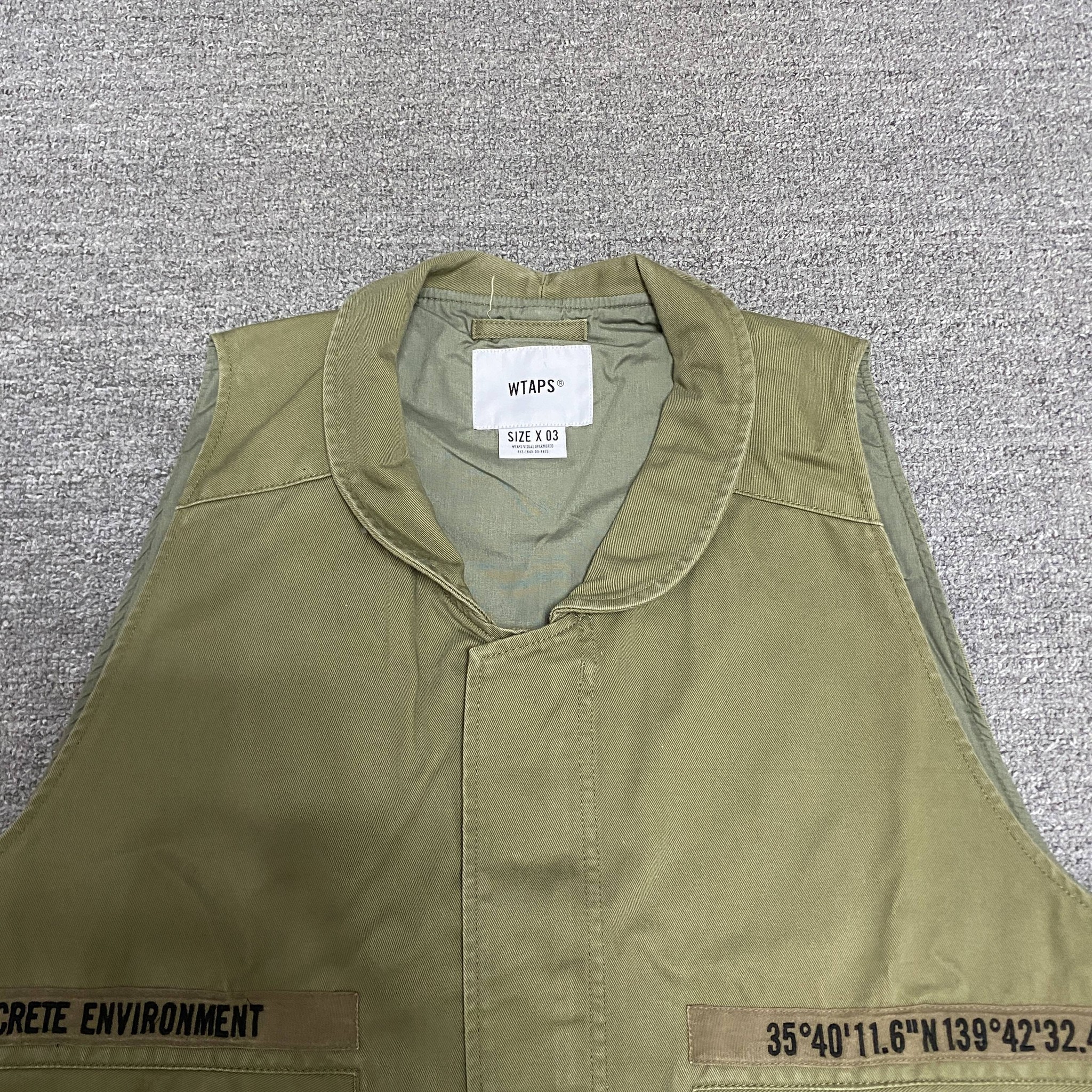 WTAPS 21SS Olive Workwear Vest — back