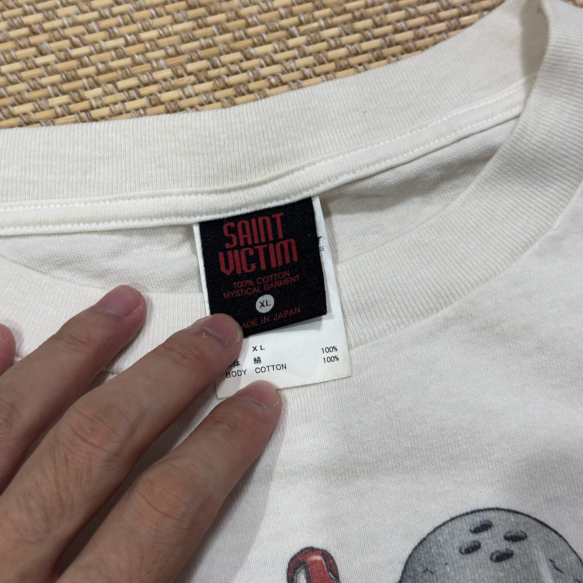Saint Michael Freedom White Short Sleeve Tee — detail