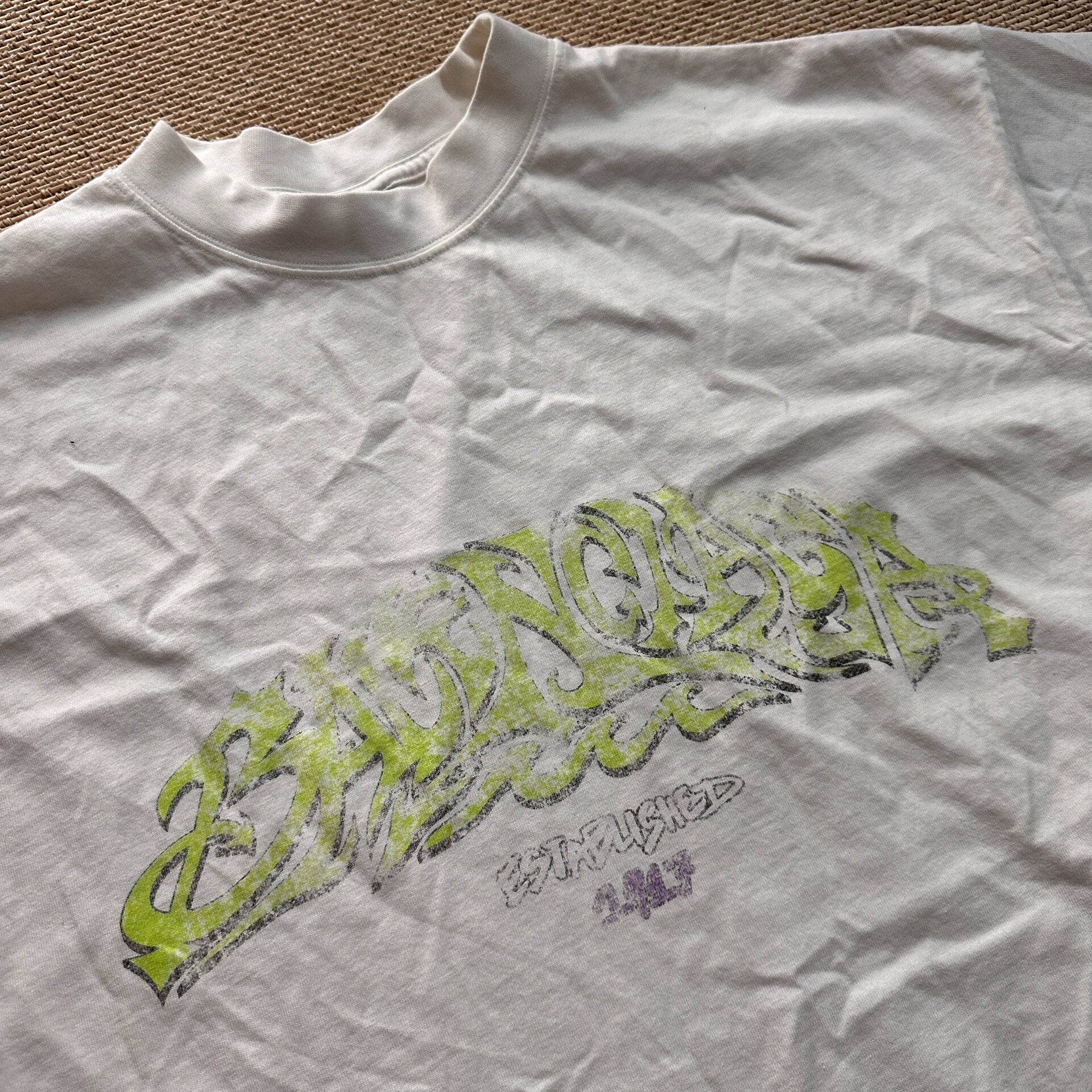 Balenciaga Paris Graffiti White Tee — label