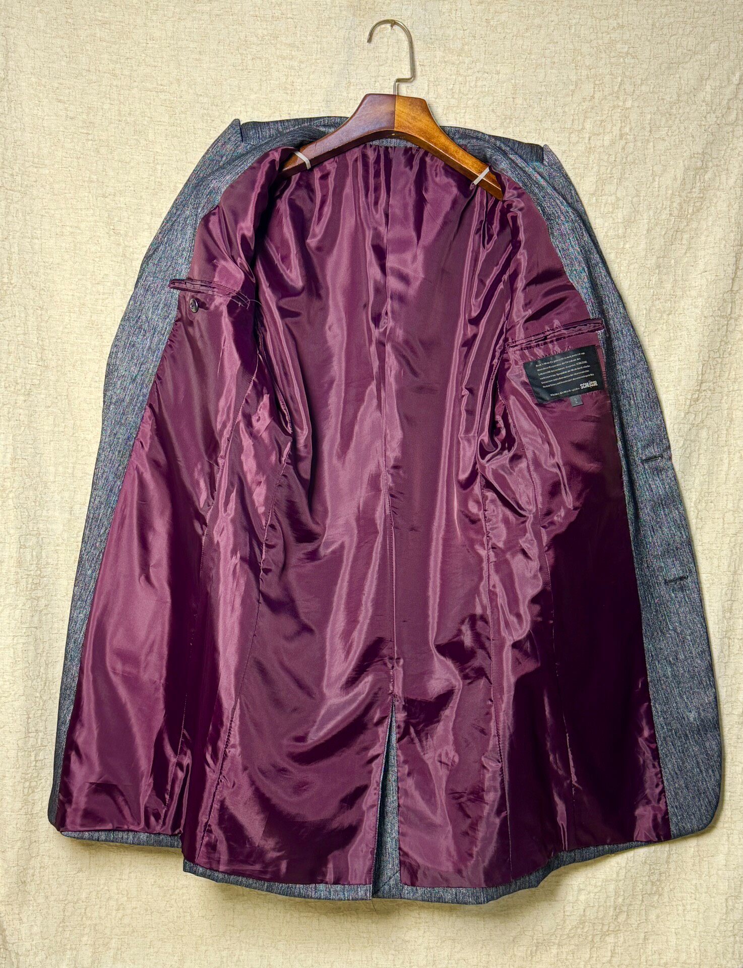 SCHLUSEL VINTAGE Gray Suit Jacket — back