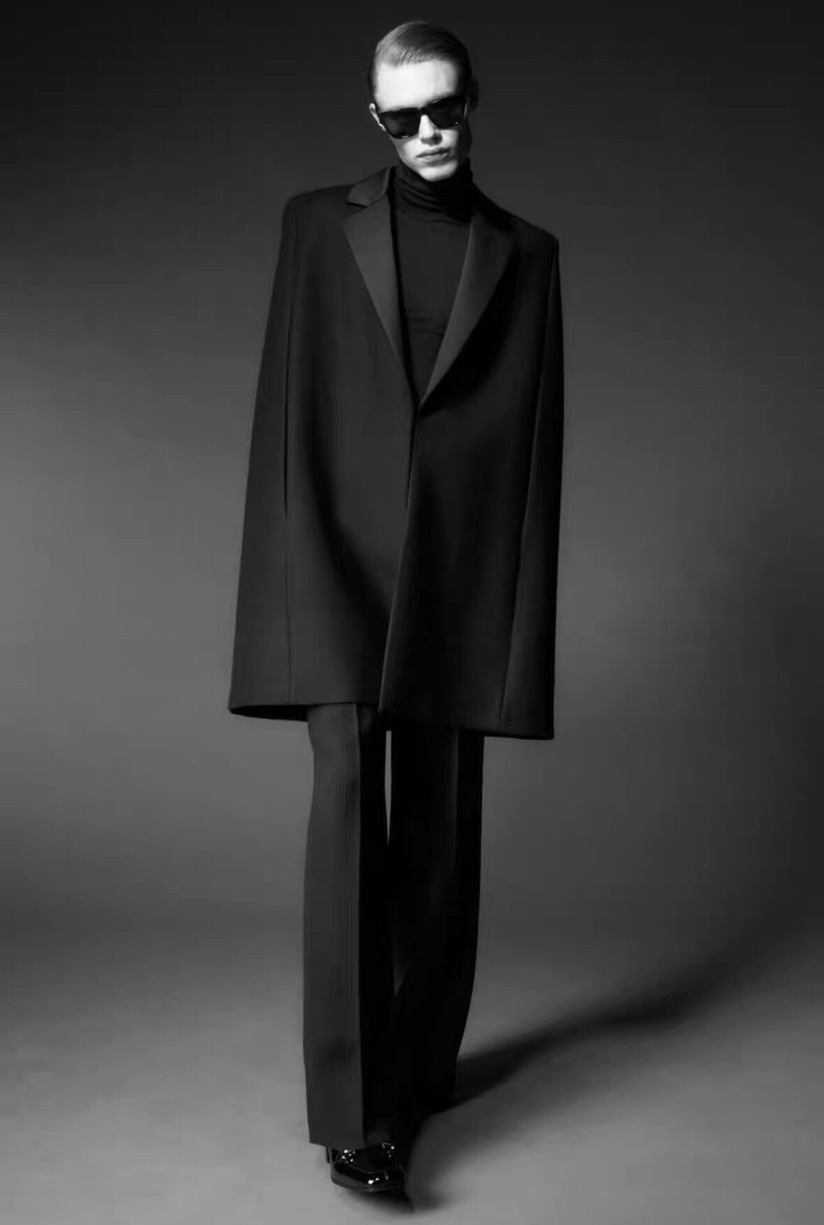 Saint Laurent 22FW Black Cloak — front