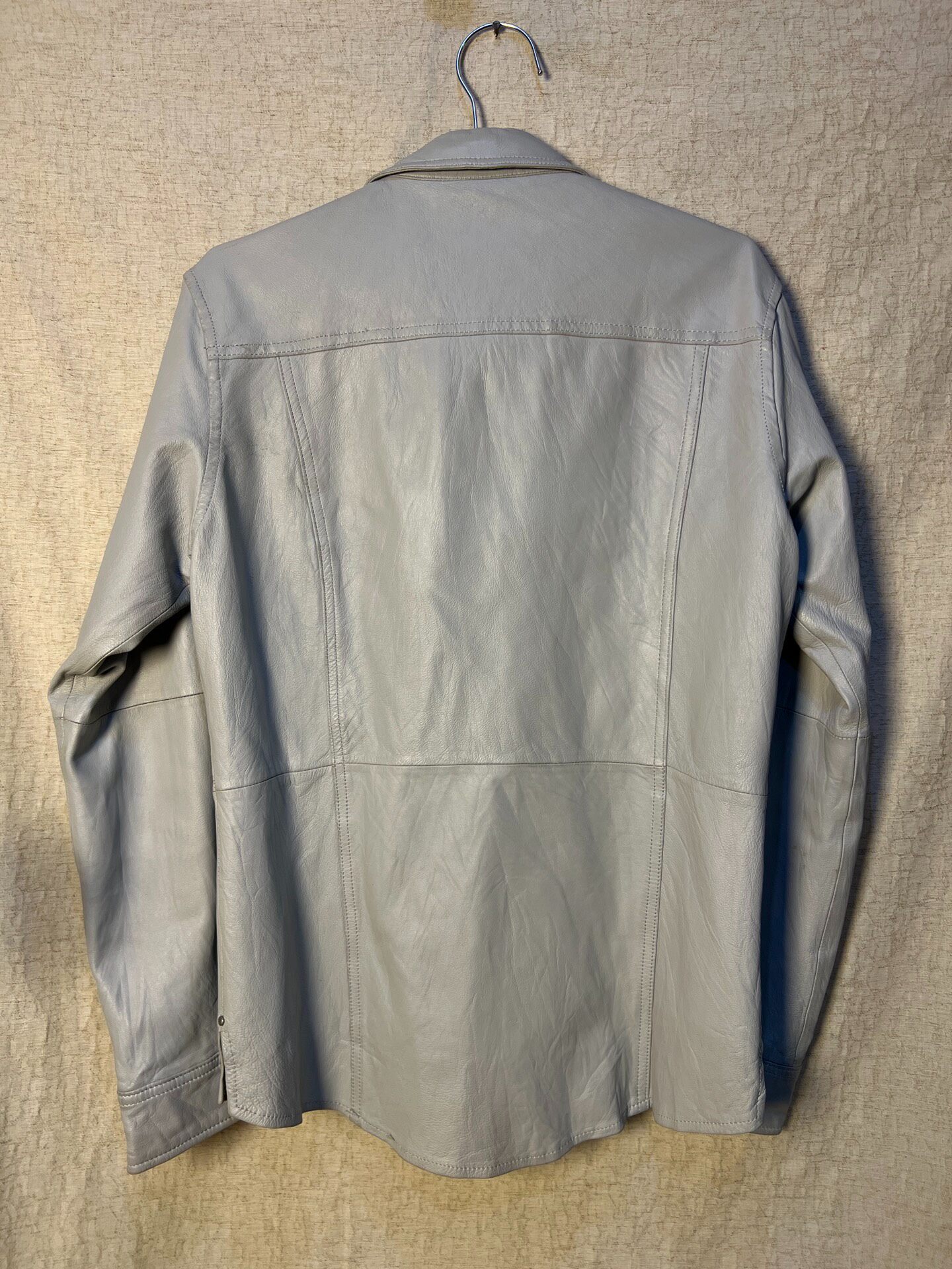 ABHOUSE Vintage Light Gray Leather Shirt — label
