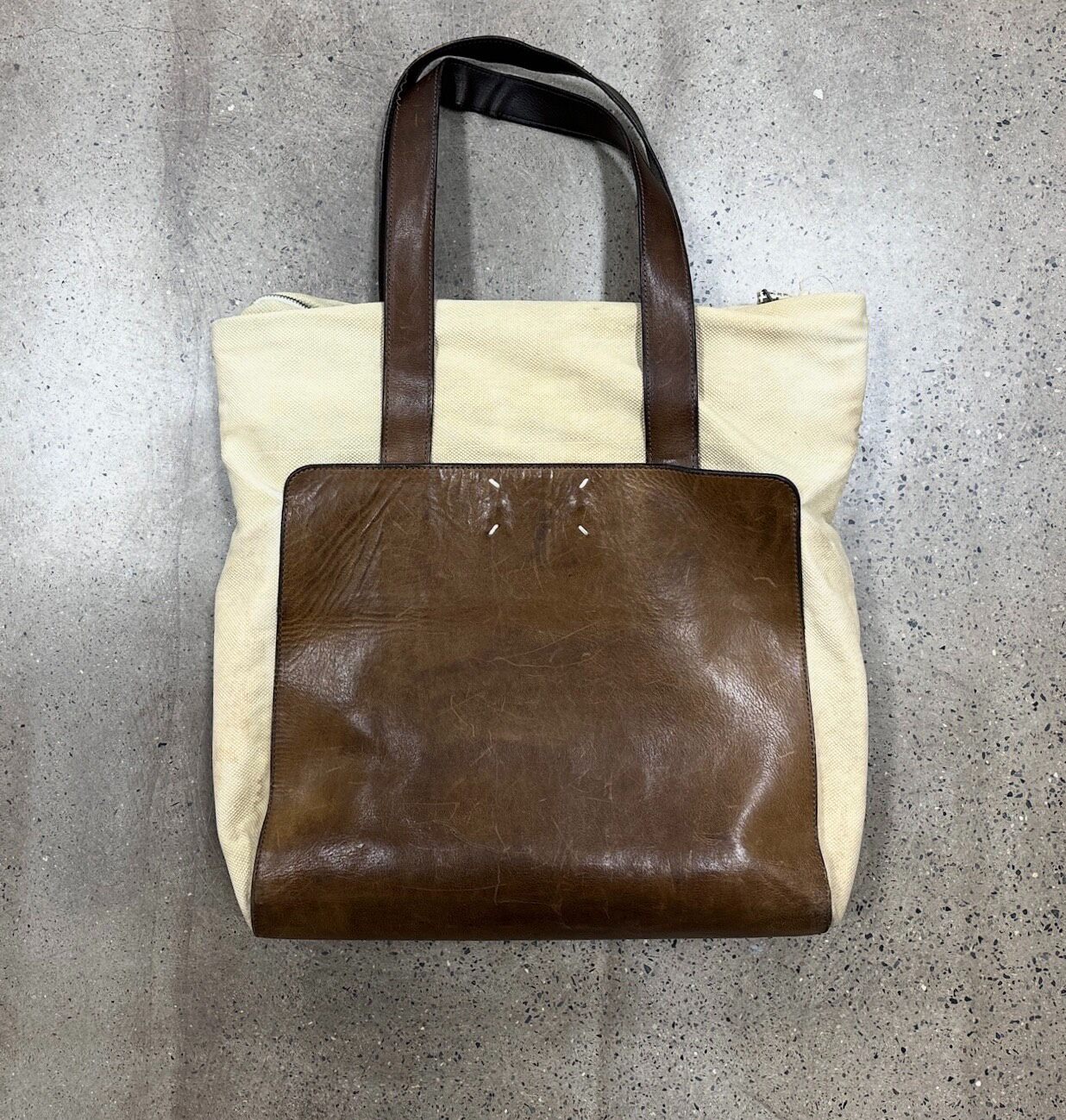 Maison Margiela Canvas Leather Tote Bag
