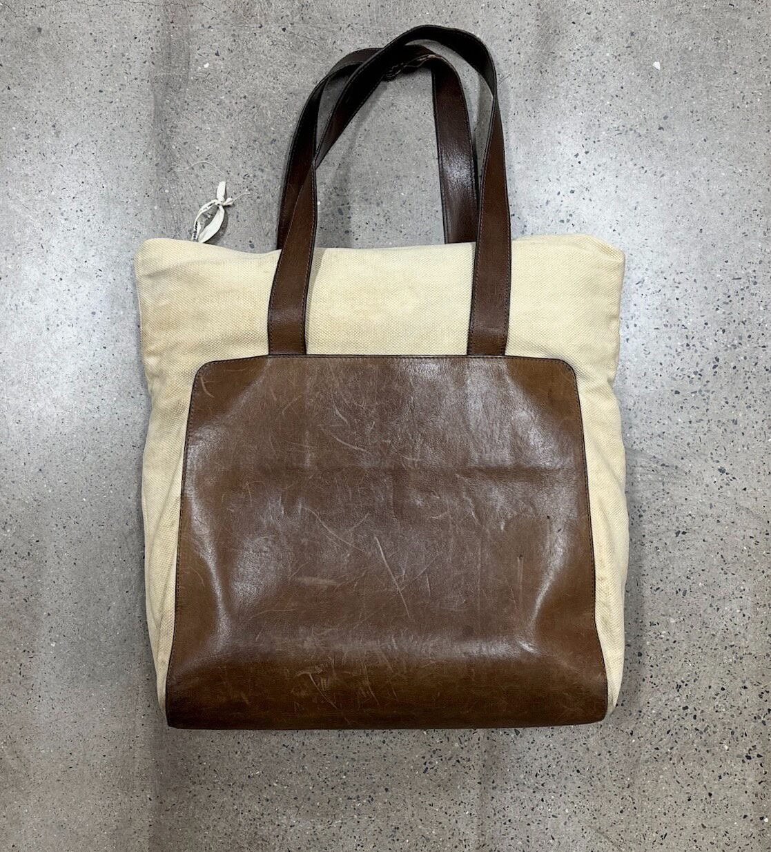 Maison Margiela Canvas Leather Tote Bag — label