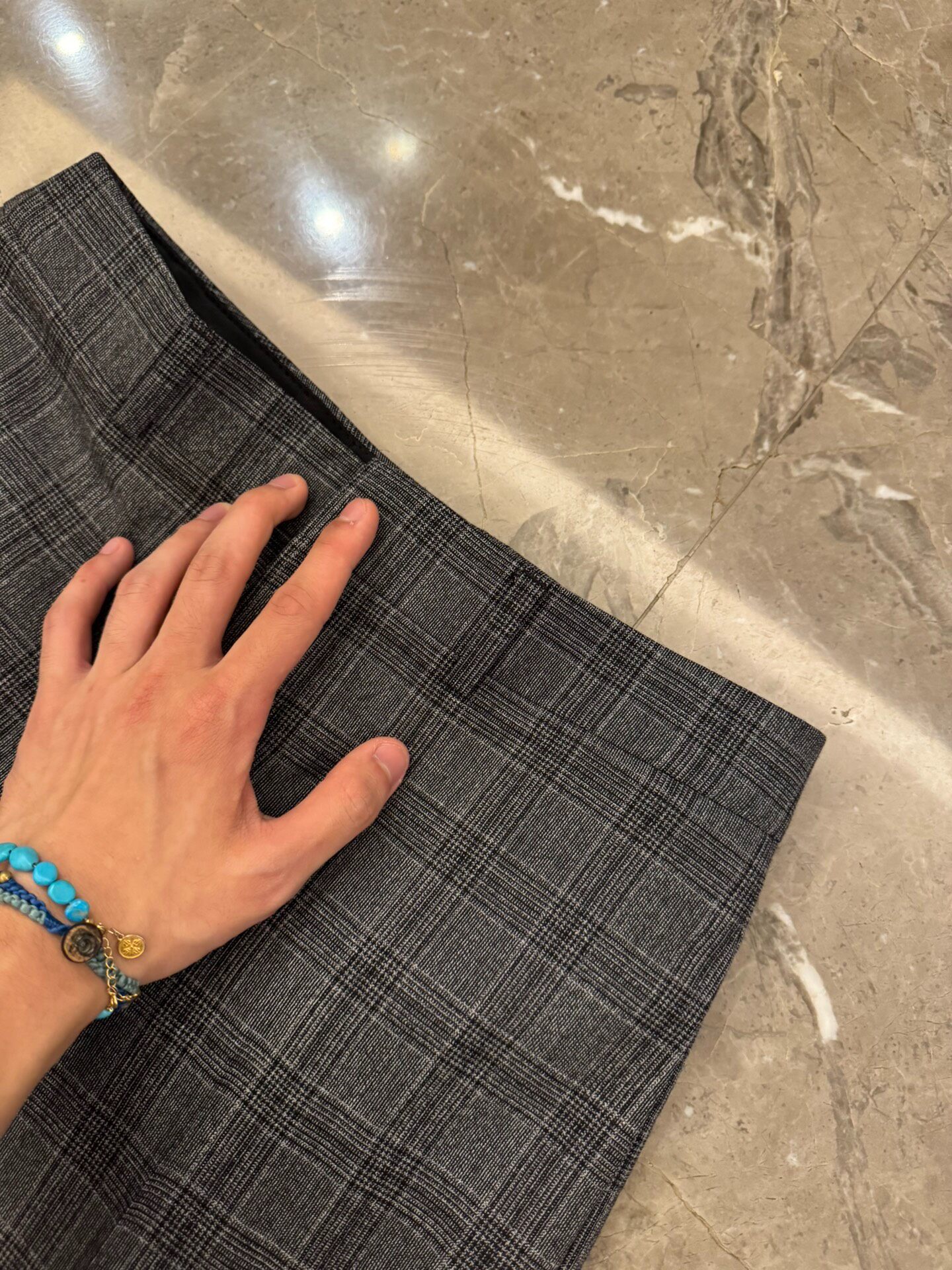 Celine Hedi Slimane Checkered Straight-Leg Trousers — detail