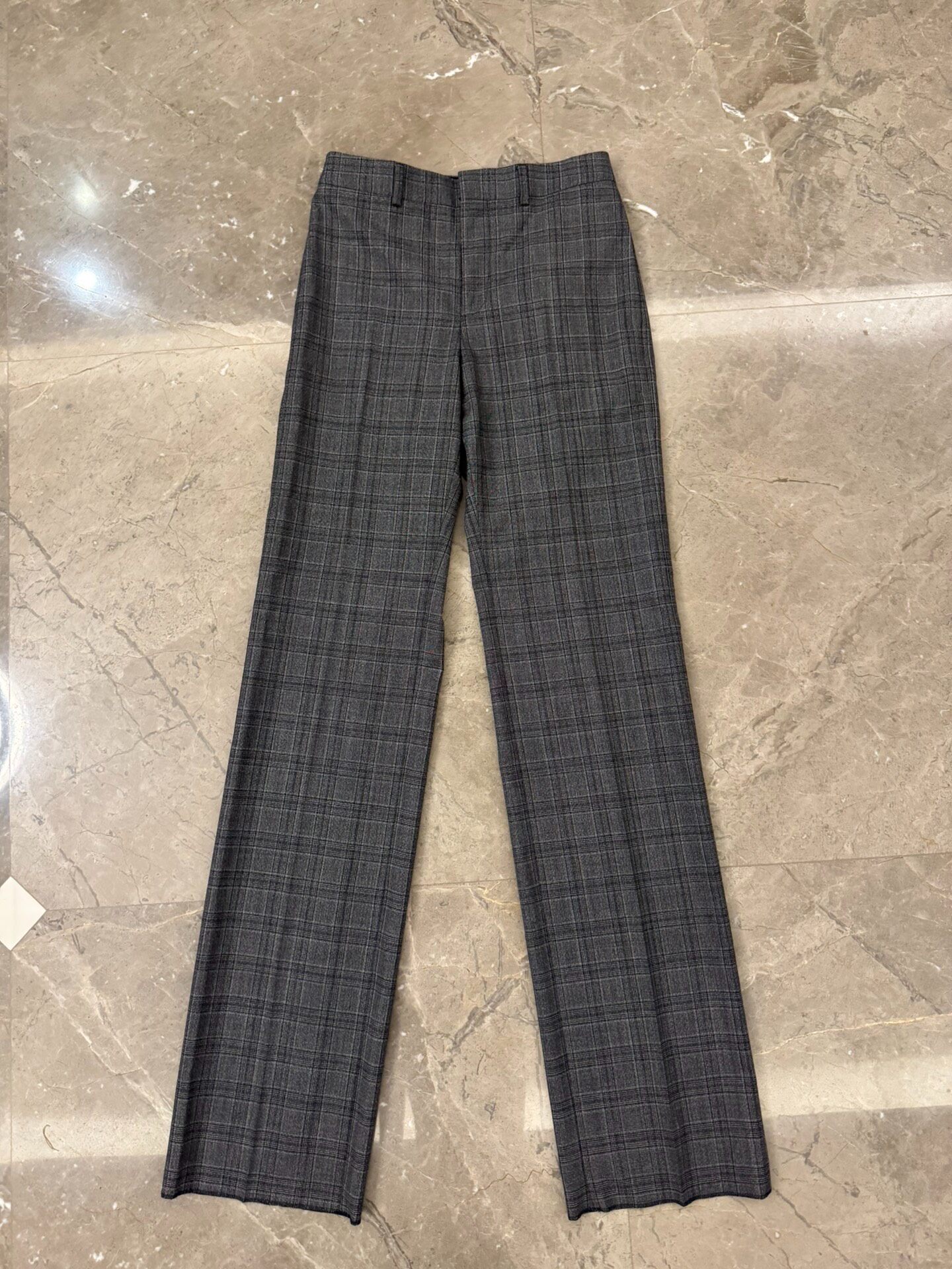 Celine Hedi Slimane Checkered Straight-Leg Trousers