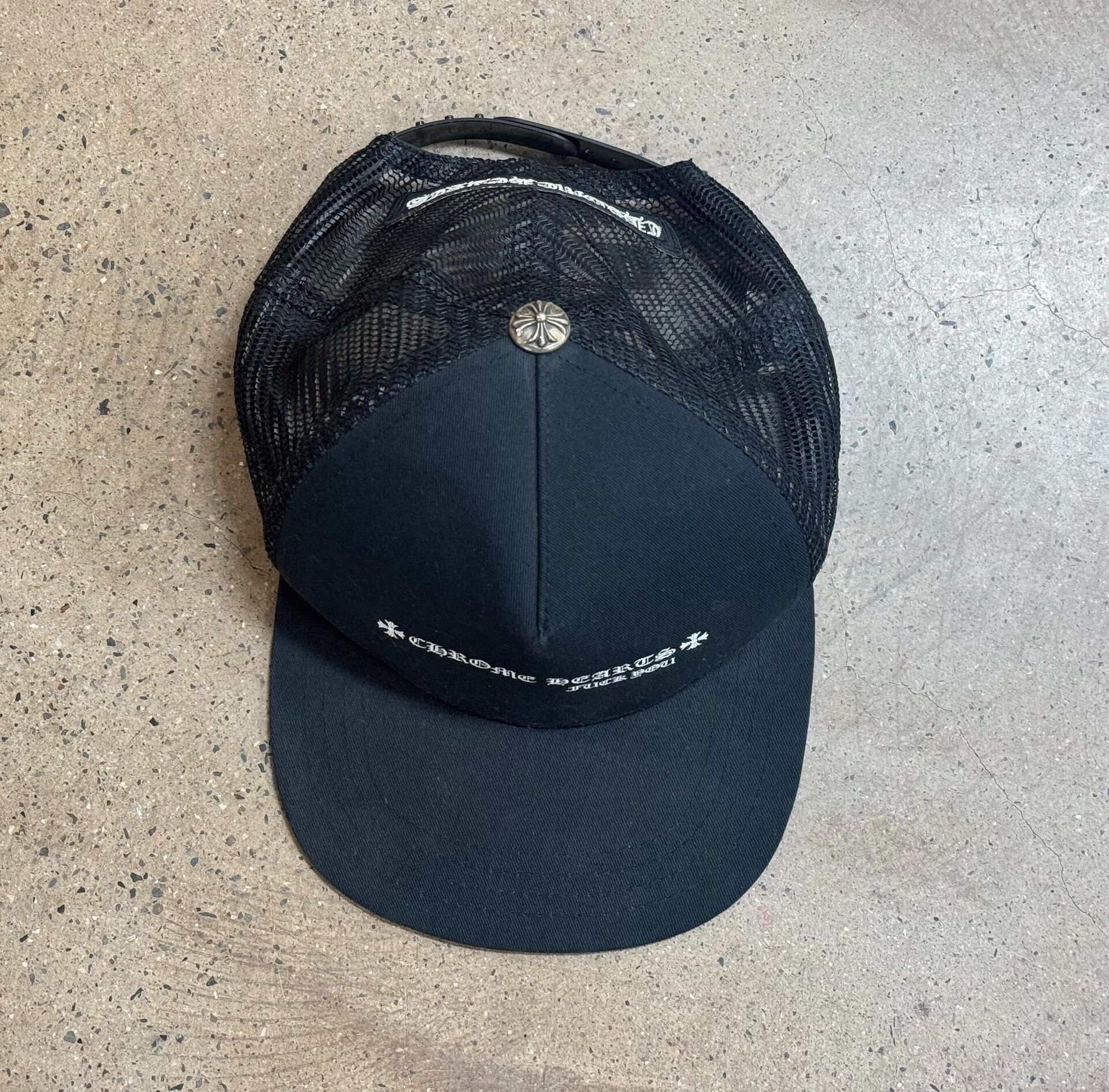 Chrome Hearts Black Trucker Cap — front