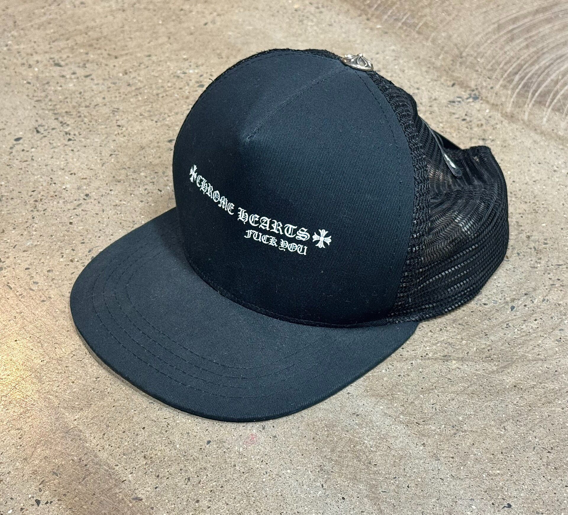 Chrome Hearts Black Trucker Cap