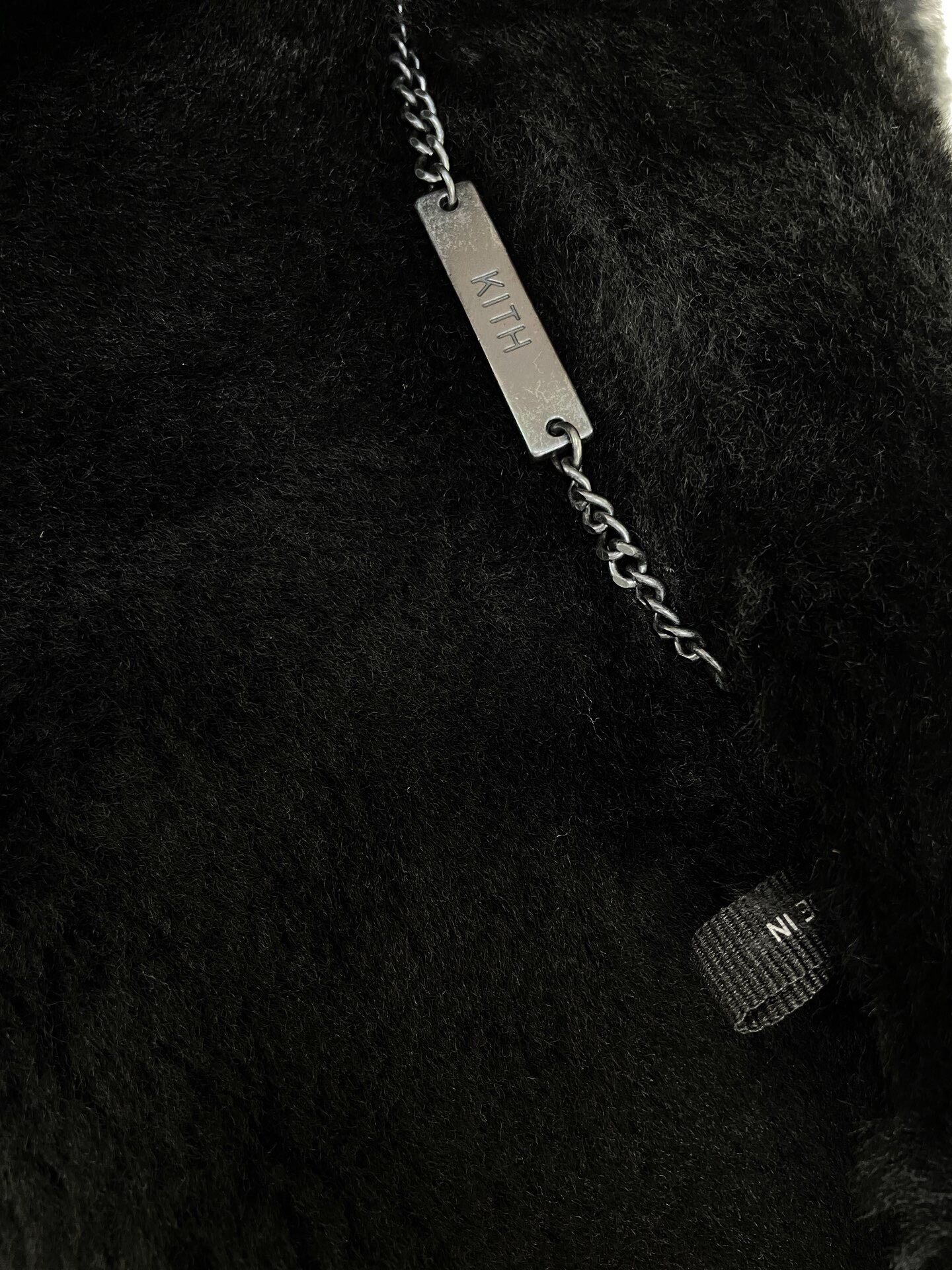 Mastermind x KITH Shearling Leather Coat — label