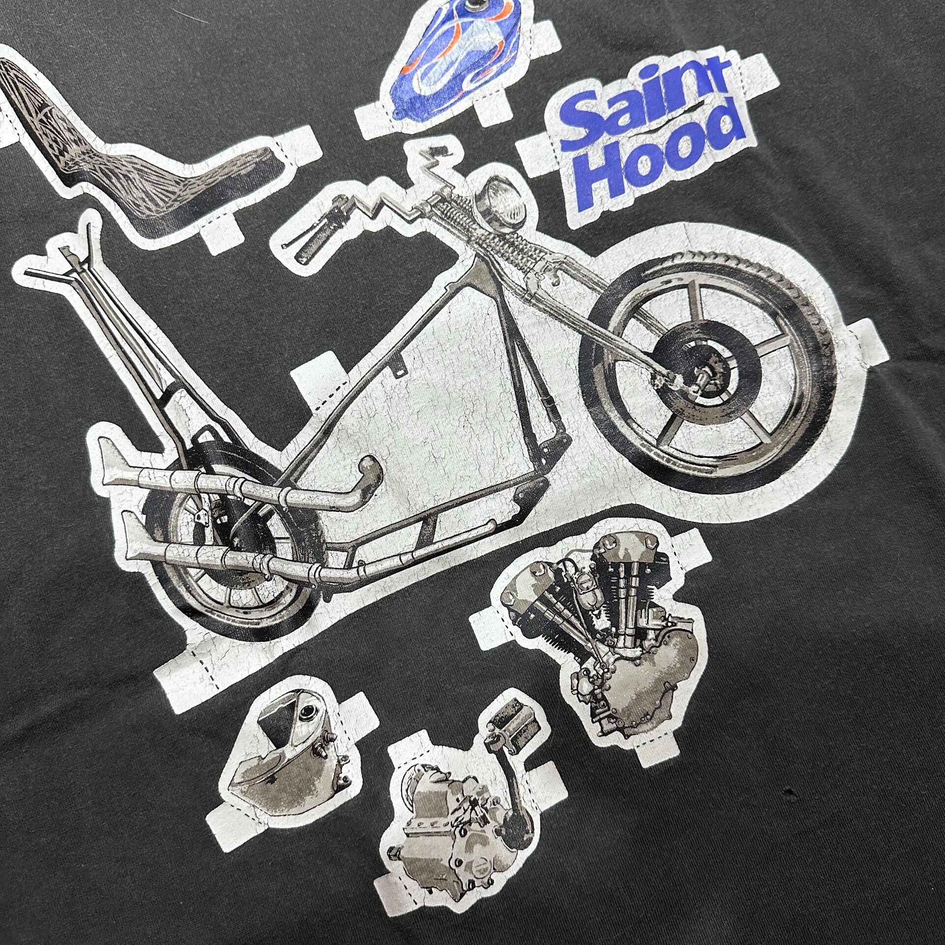 Saint Michael Motorcycle Graphic T-Shirt — detail