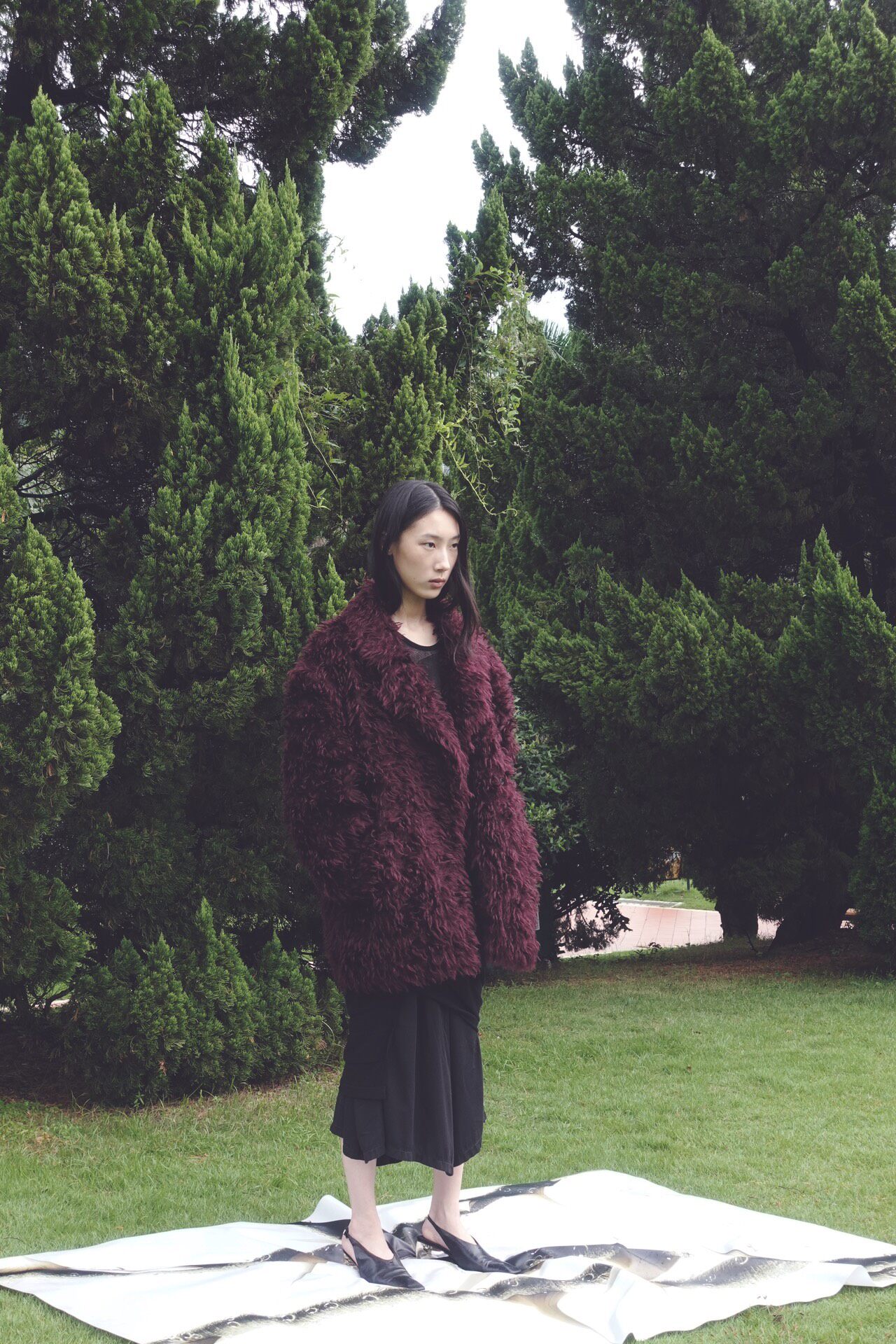 Maison Margiela 2016 Purple Fur Coat — front