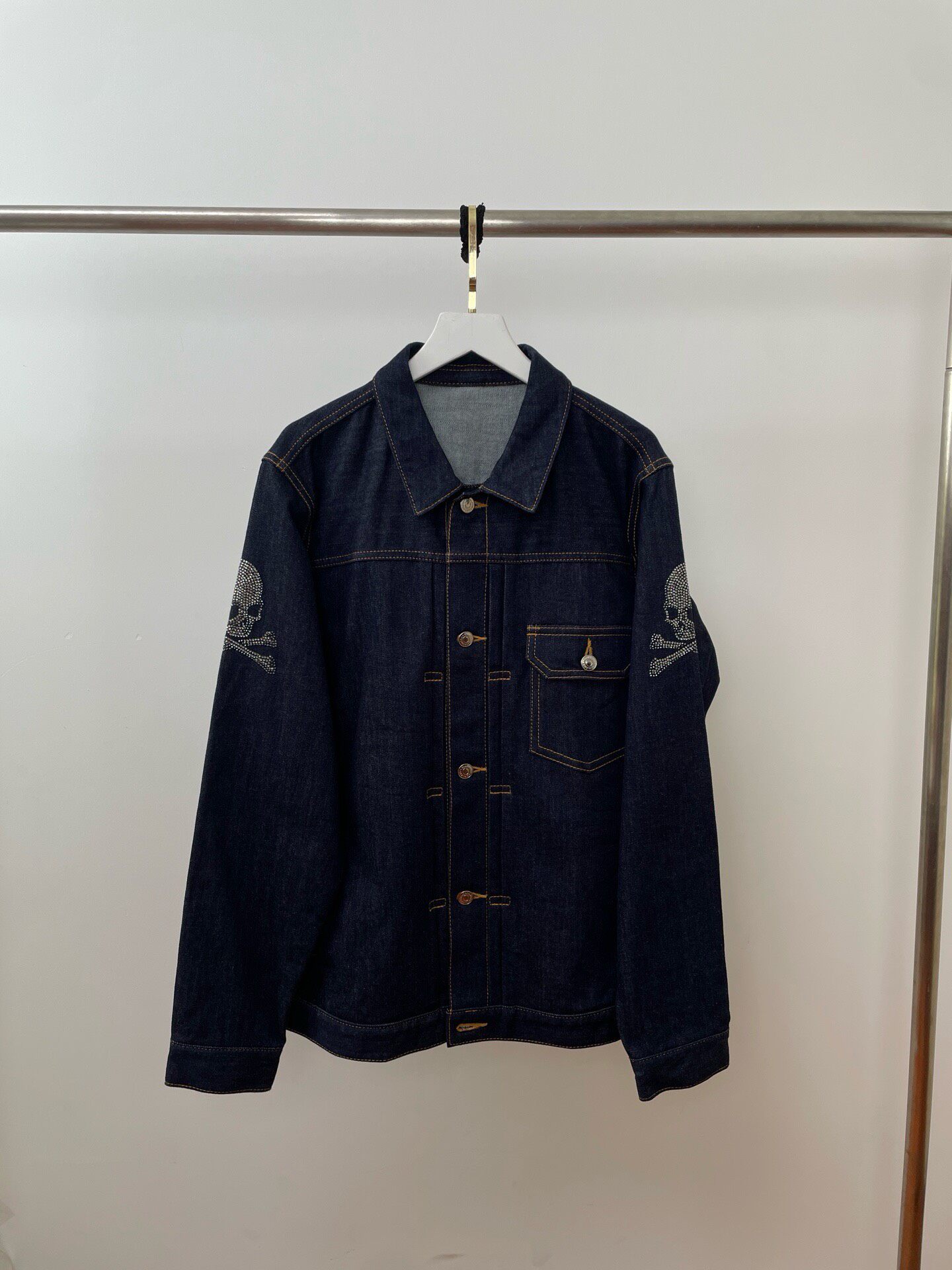 Mastermind Denim Jacket Skull Rhinestone
