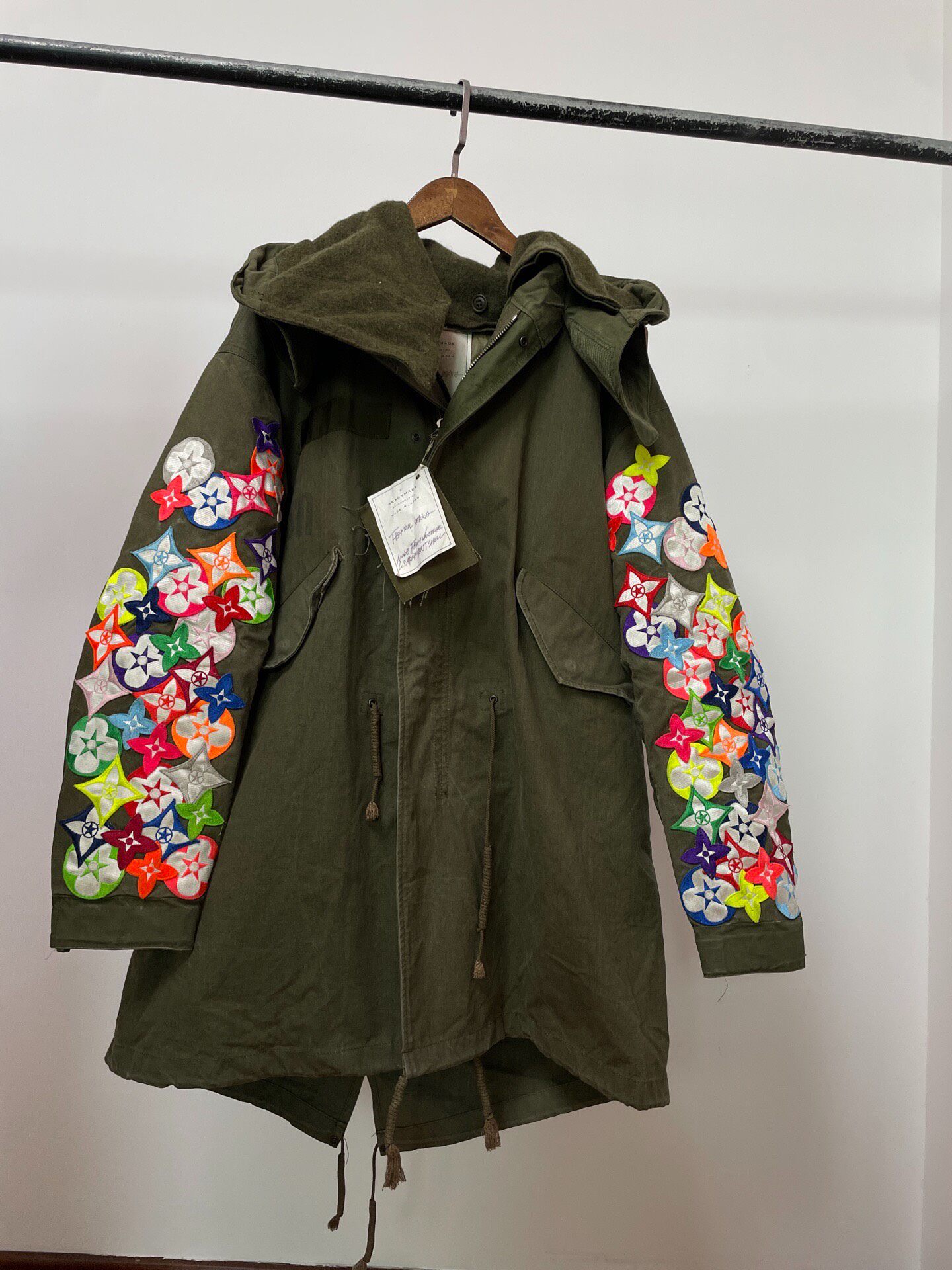 Olive Green Long Fishtail Parka