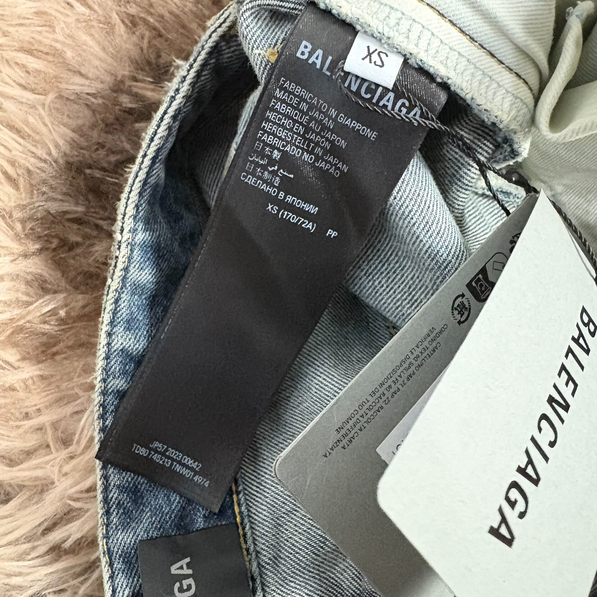 Balenciaga 23FW Mud-Wash Distressed Jeans — back