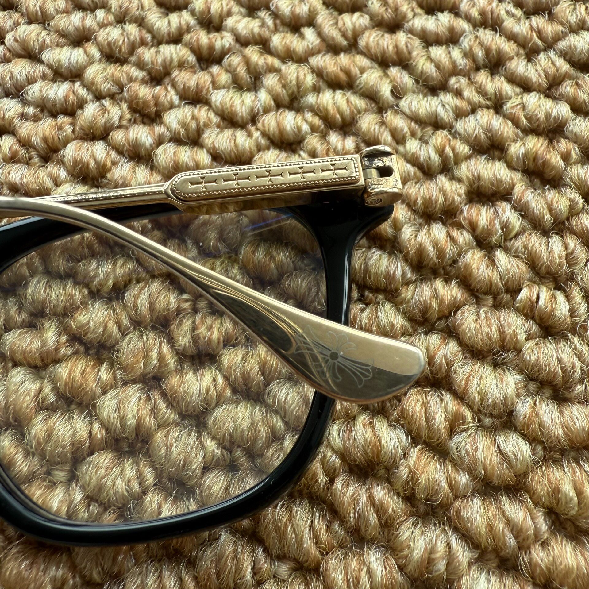 Chrome Hearts Gold Cross Eyeglasses — back