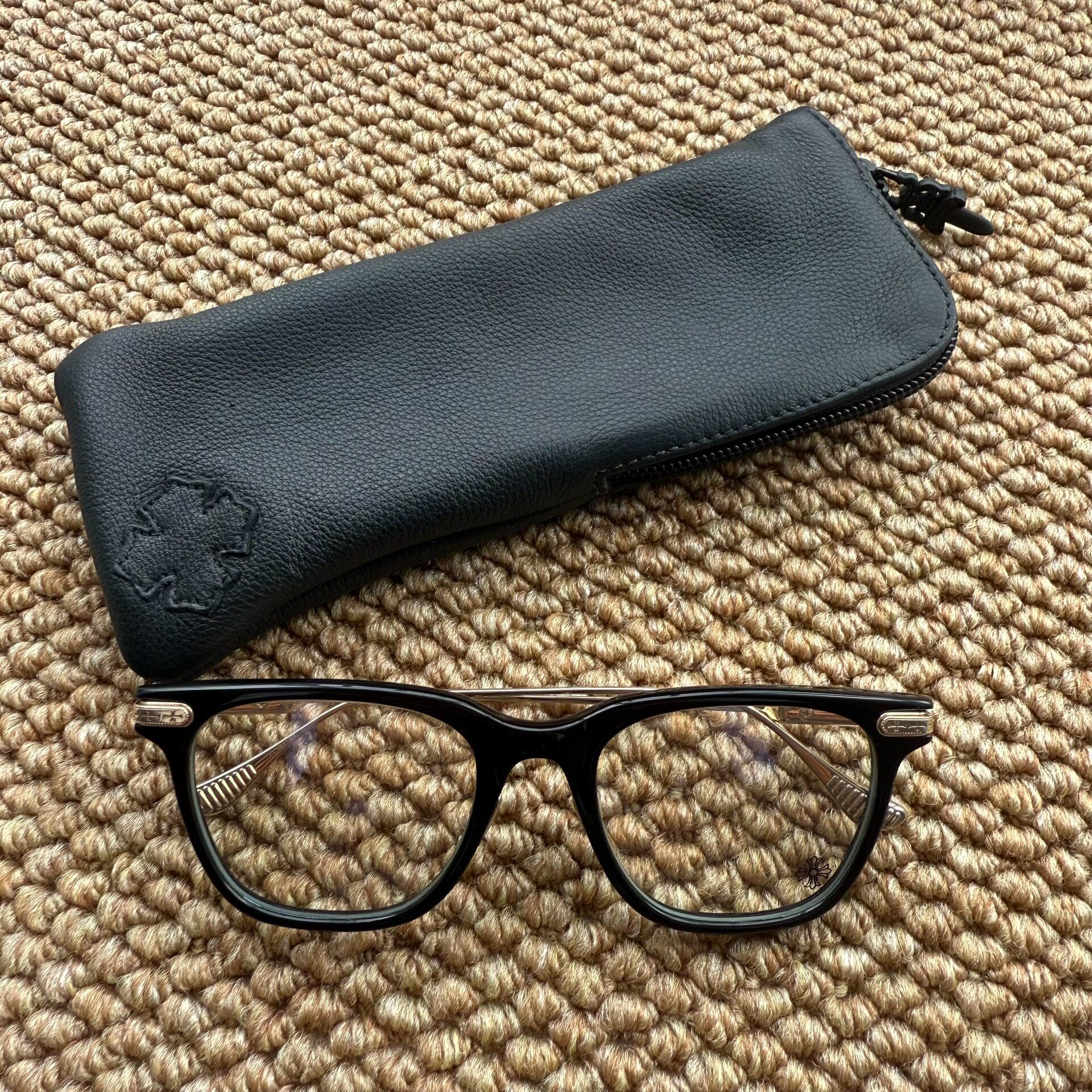 Chrome Hearts Gold Cross Eyeglasses