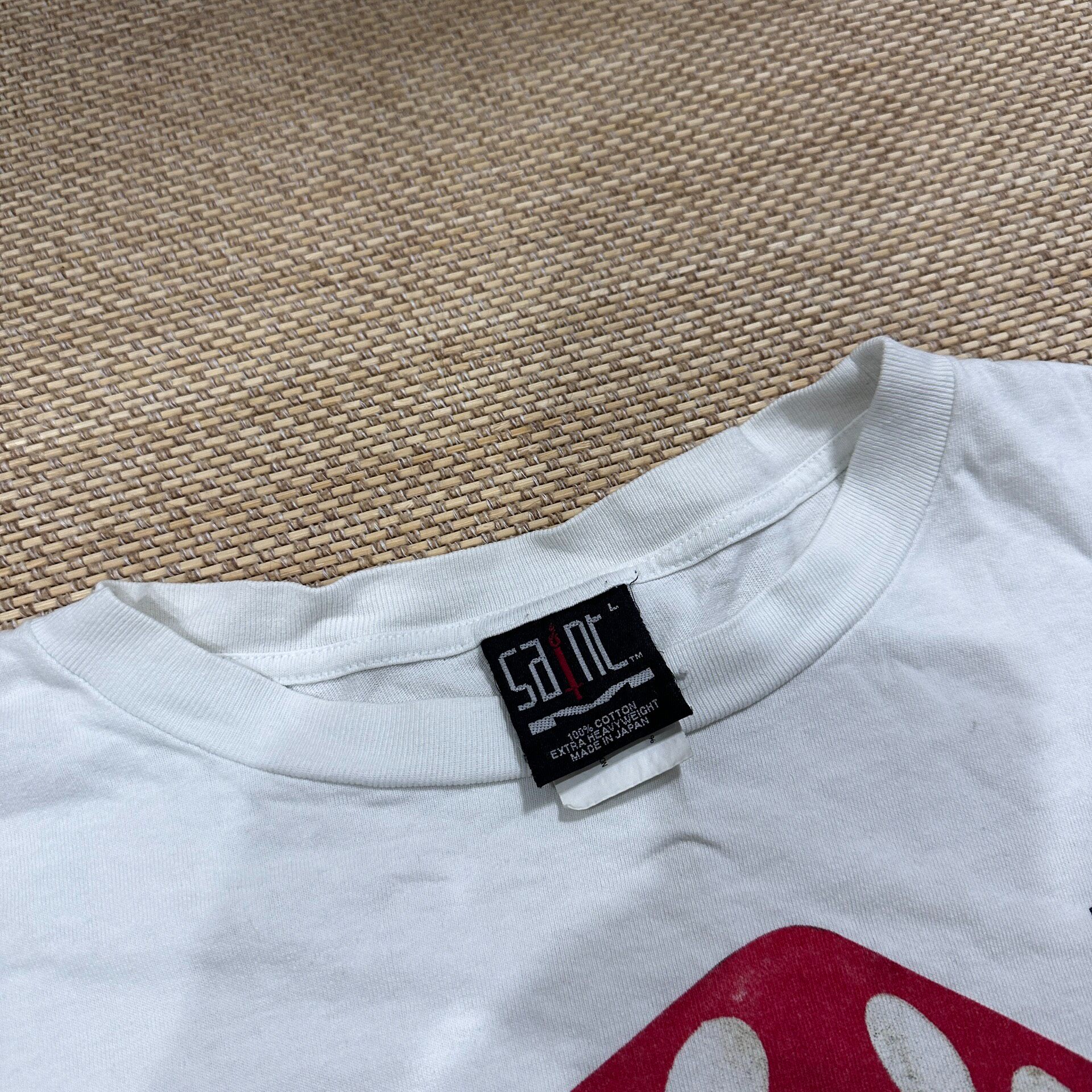 Saint Michael White Red Dice T-Shirt — detail