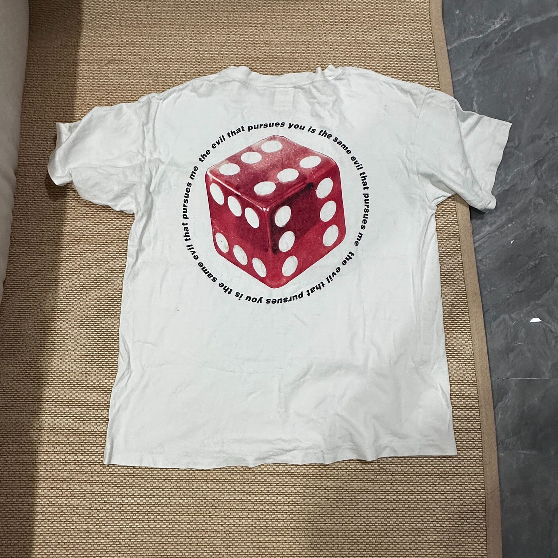 Saint Michael White Red Dice T-Shirt — front